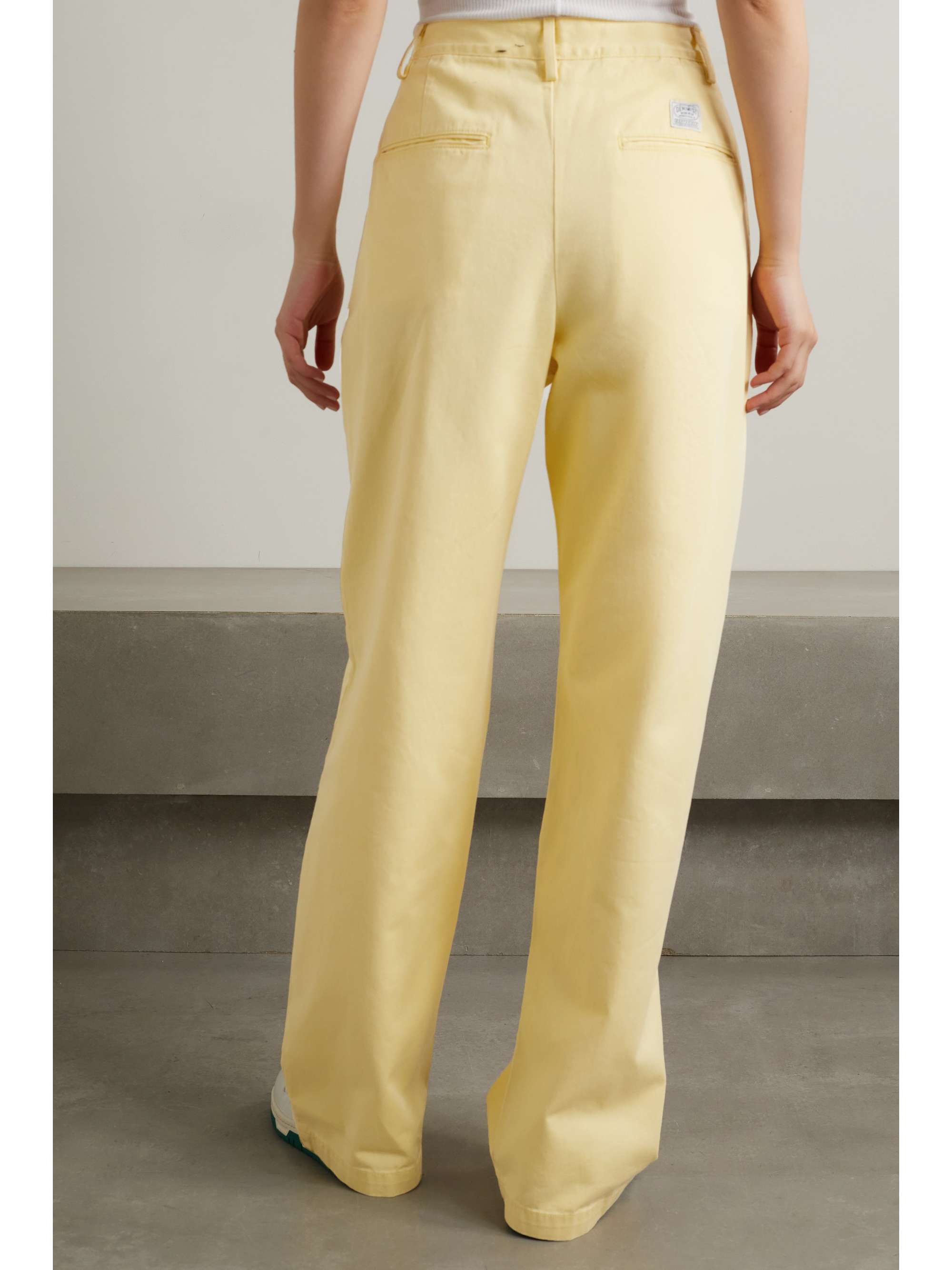 DENIMIST Blair pleated cotton-twill wide-leg pants
