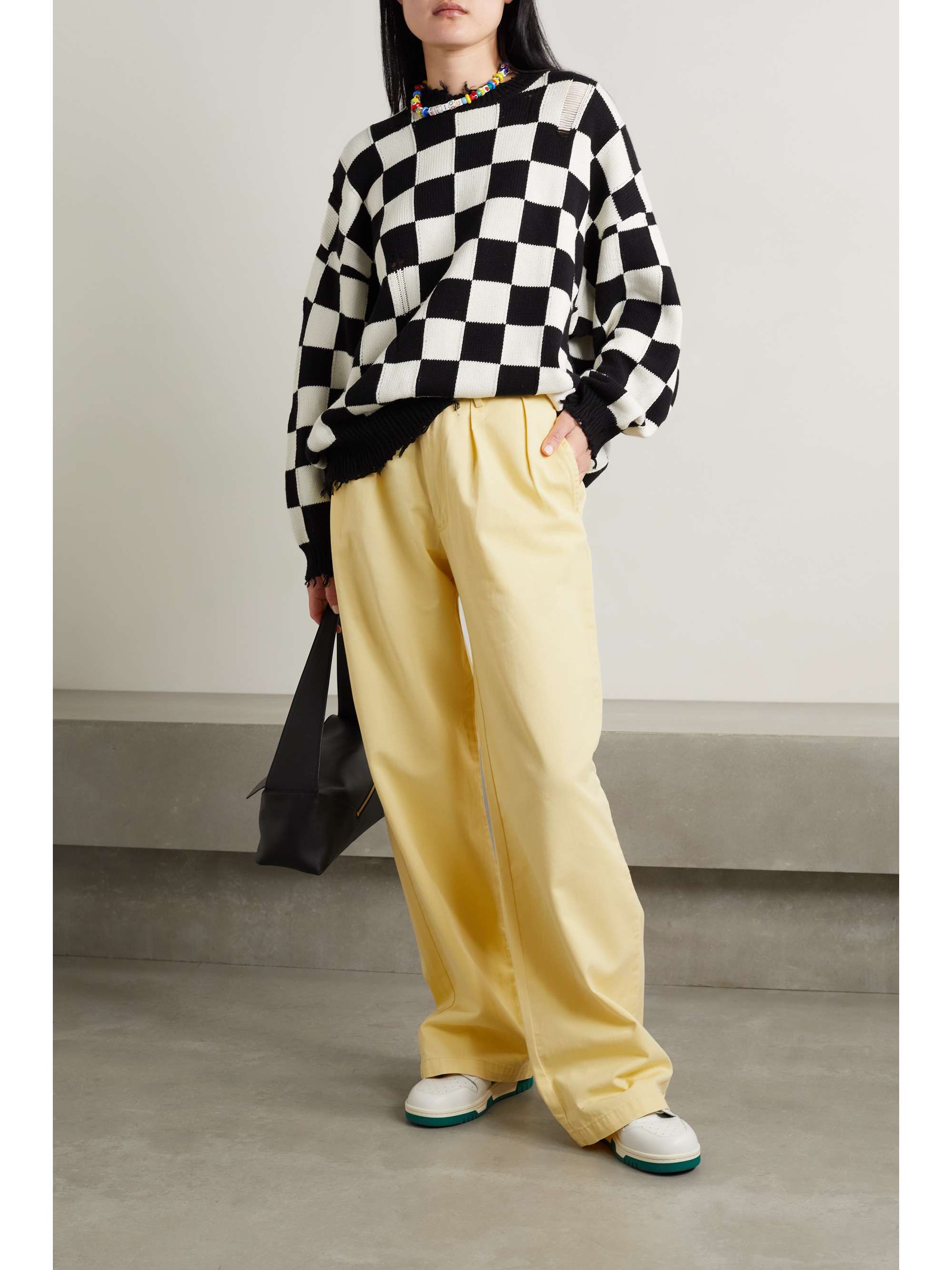 DENIMIST Blair pleated cotton-twill wide-leg pants