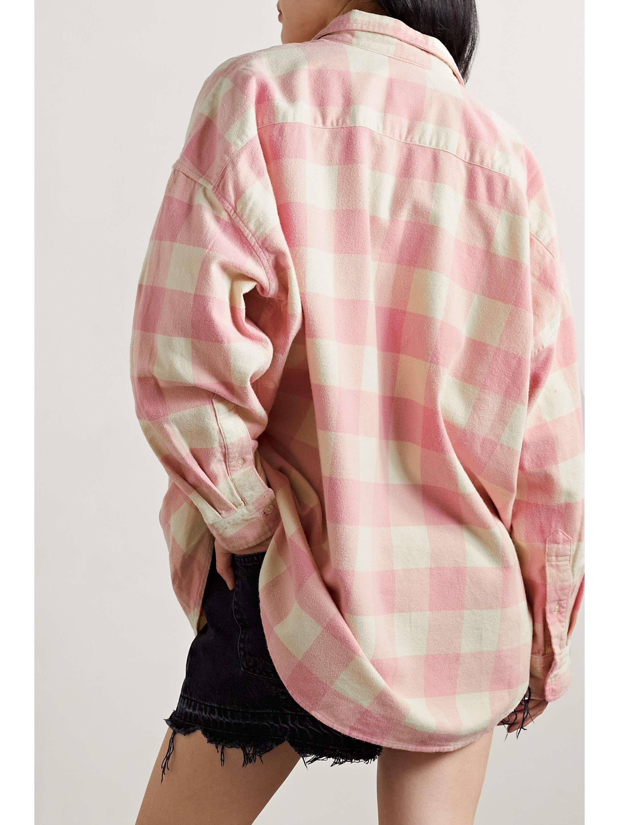 Pastel pink Oversized checked cotton 