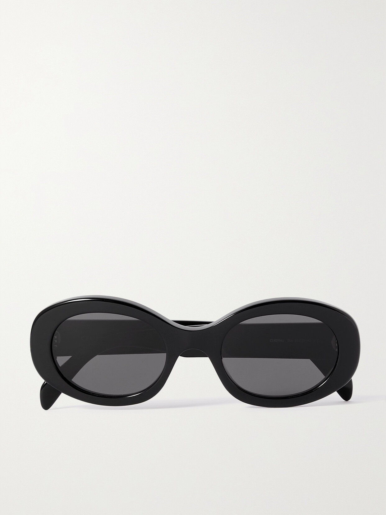 Shop Celine Triomphe Oval-frame Acetate Sunglasses In Black