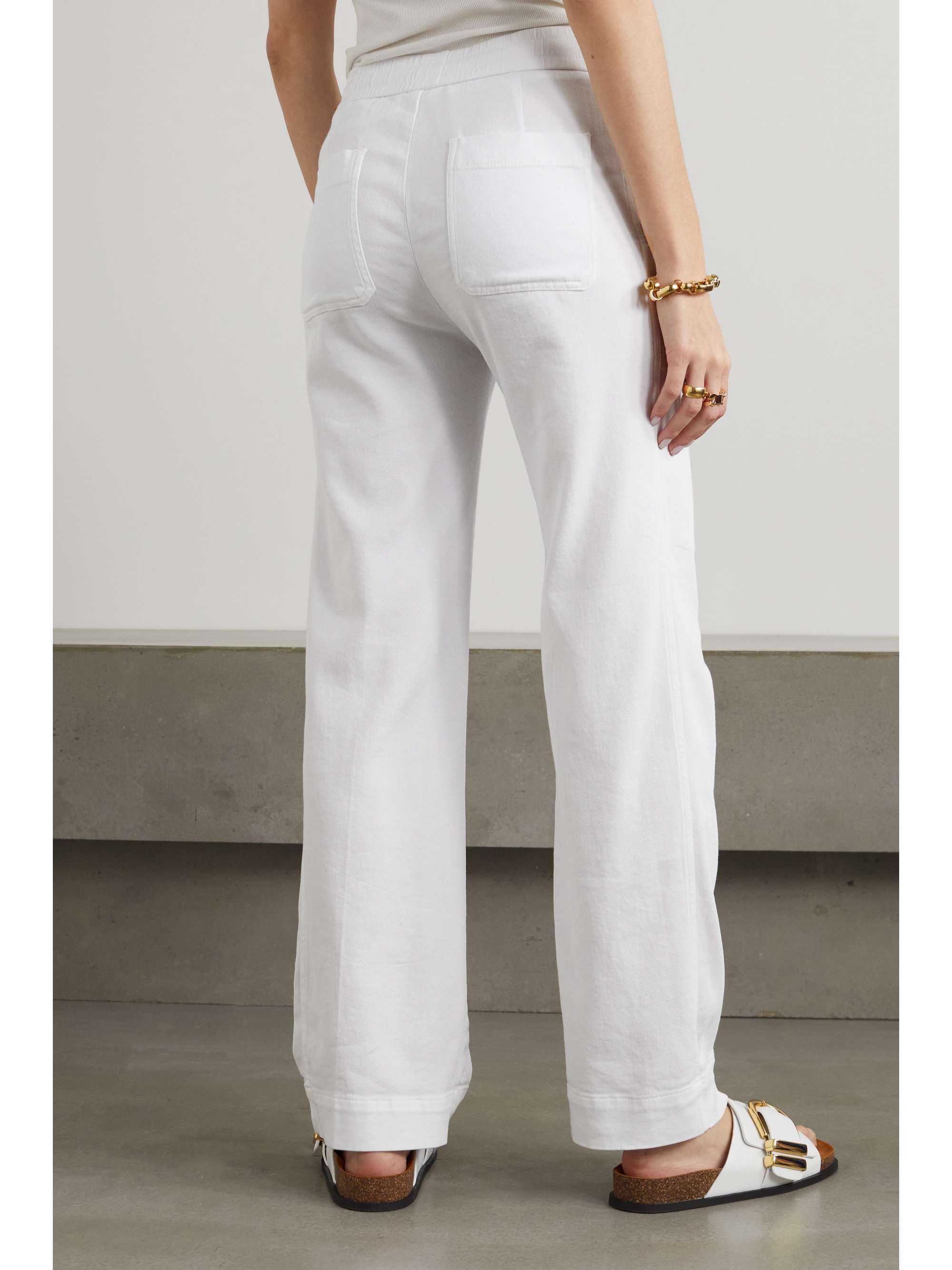 modal-blend twill wide-leg pants 