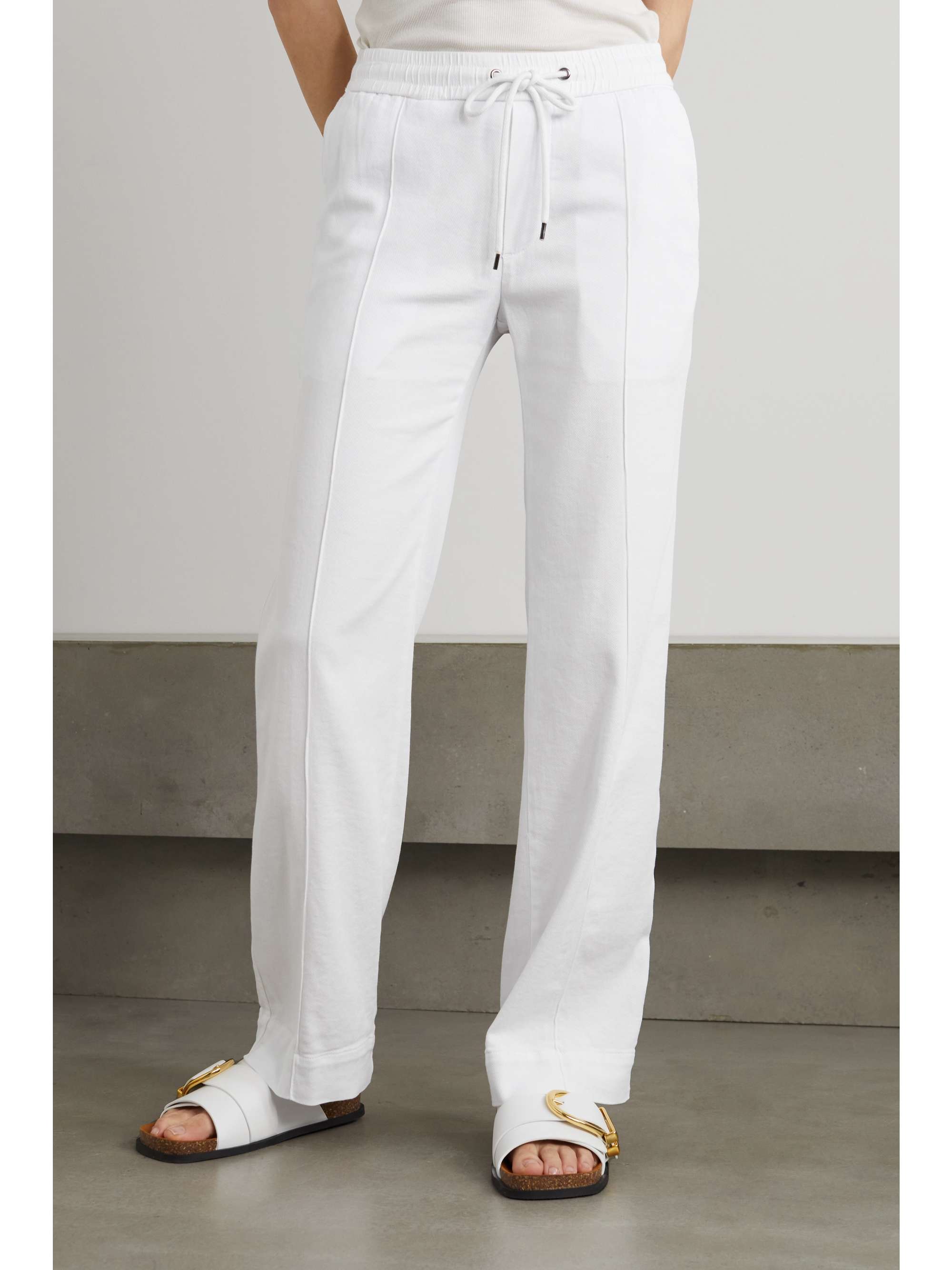 modal-blend twill wide-leg pants 