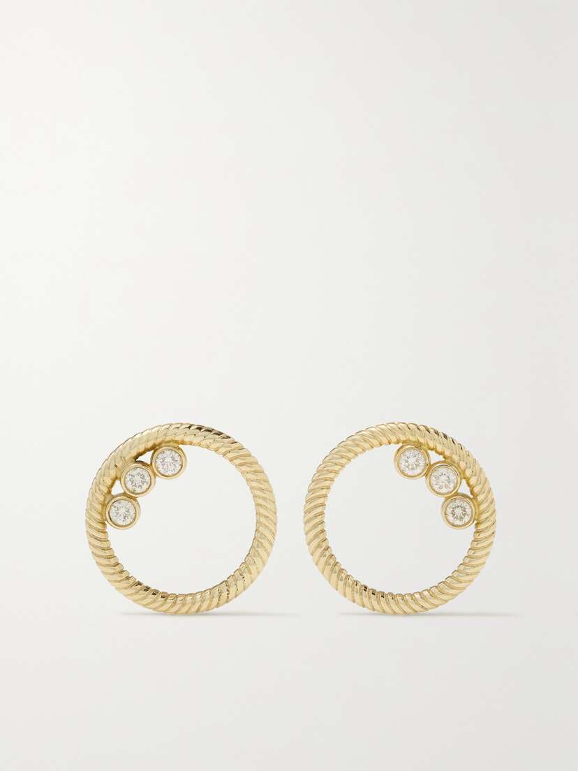 Retrouvaí Modern Love 14-karat Gold Diamond Earrings