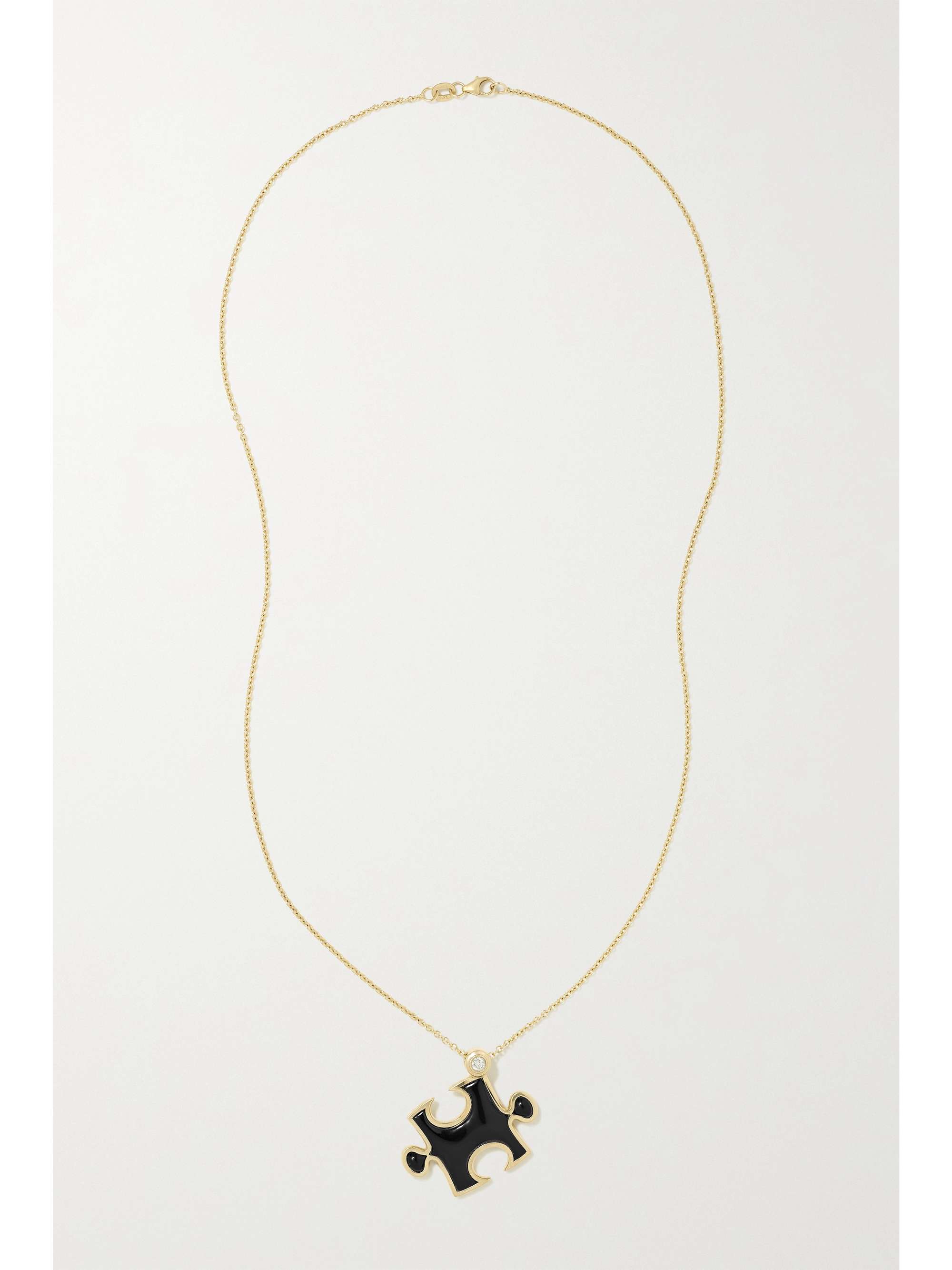 RETROUVAÍ Puzzle 14-karat gold, onyx and diamond necklace