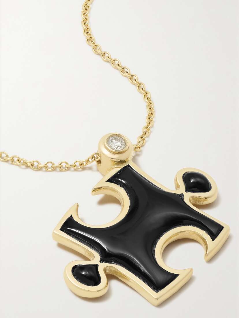 Retrouvaí Puzzle 14-karat Gold, Onyx And Diamond Necklace