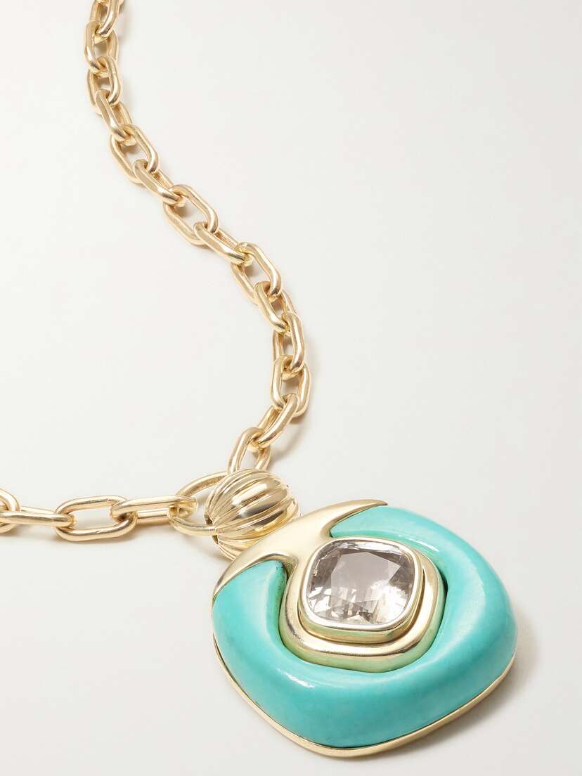 Retrouvaí 14-karat Gold, Turquoise And Sapphire Necklace