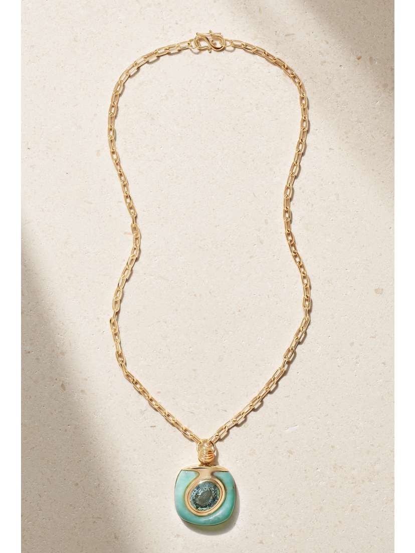 Retrouvaí 14-karat Gold Tourmaline Necklace
