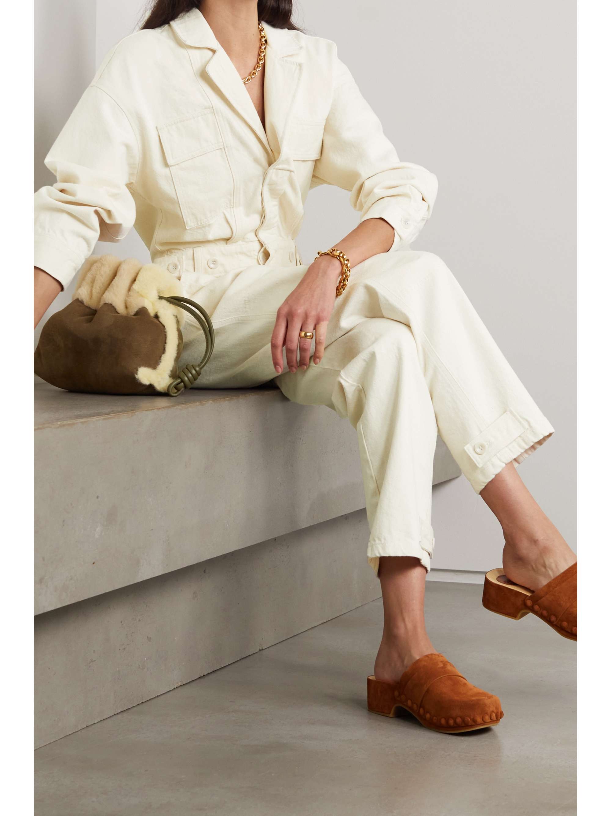 Ecru Delphina organic denim jumpsuit 