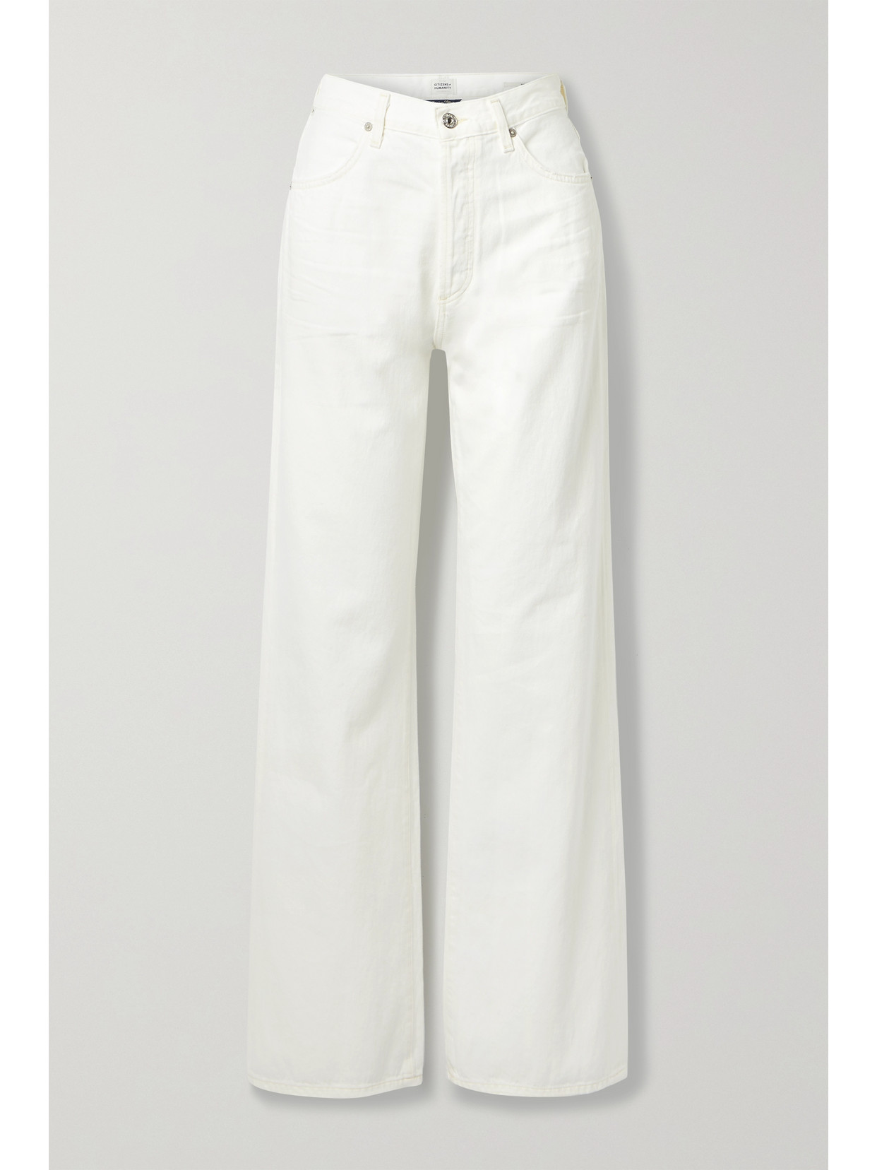 Citizens Of Humanity Annina High Rise Wide Leg Jeans In Seashell In White