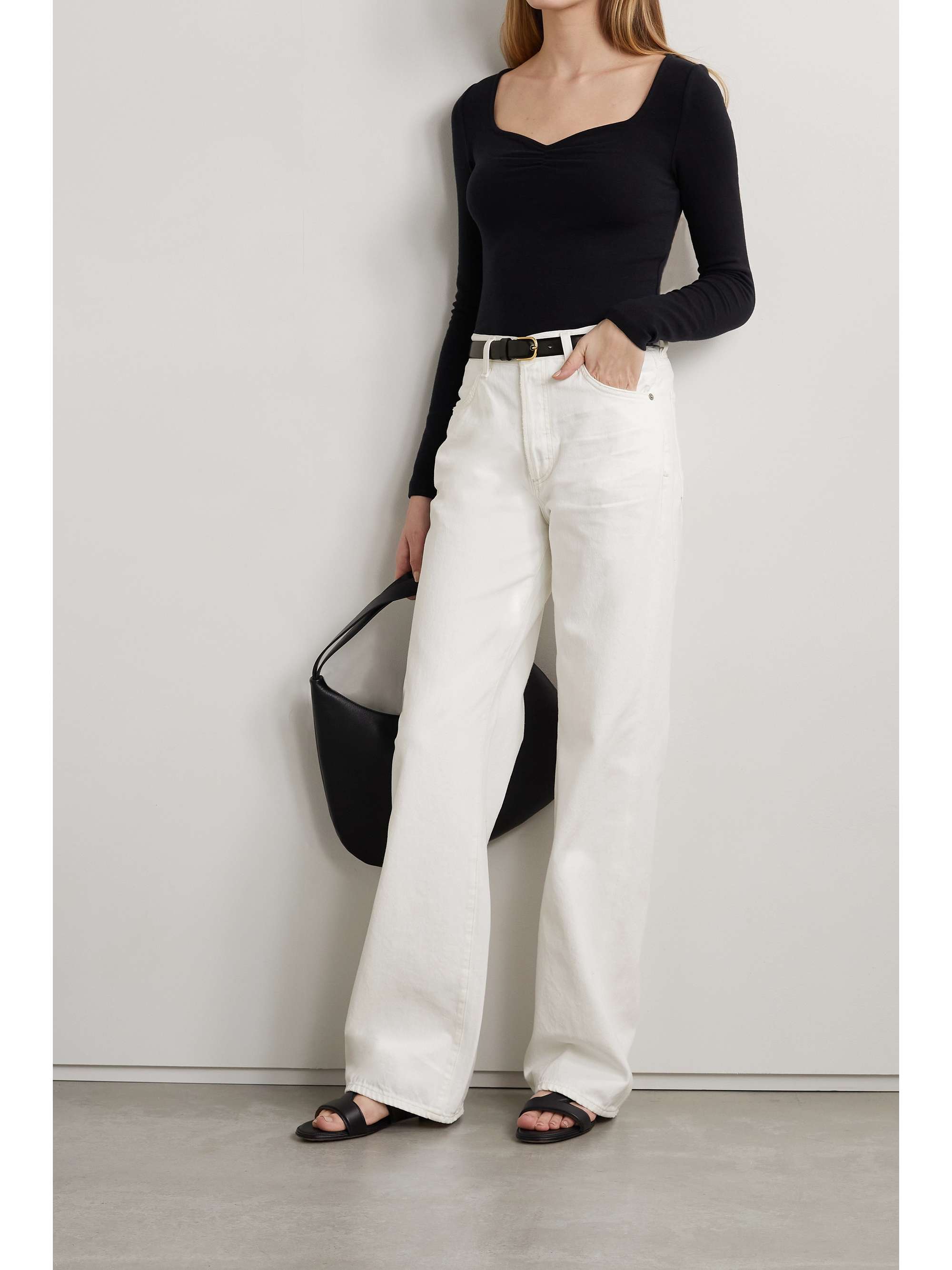 White Annina high-rise wide-leg organic 
