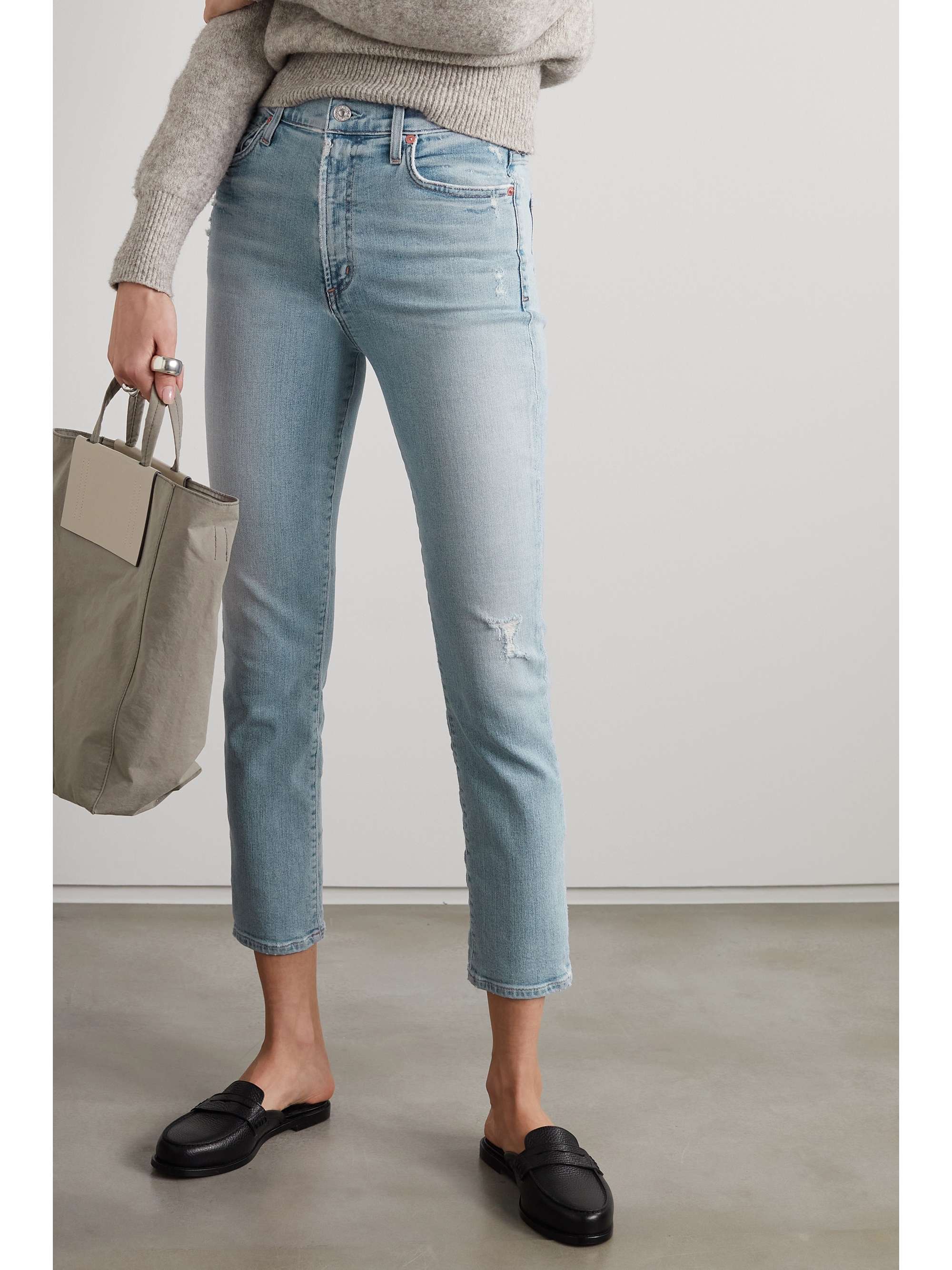 Mid denim Olivia cropped high-rise slim 
