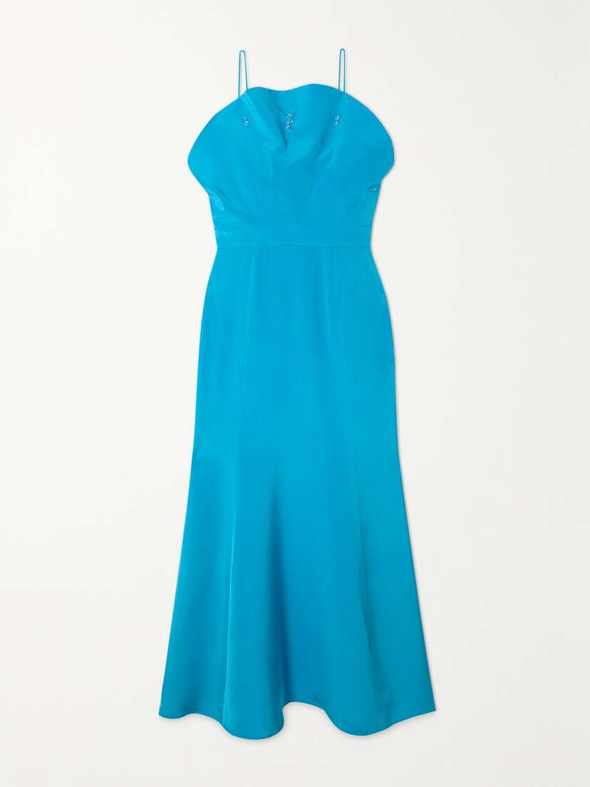 Rodarte Embellished Silk-crepe Midi Dress