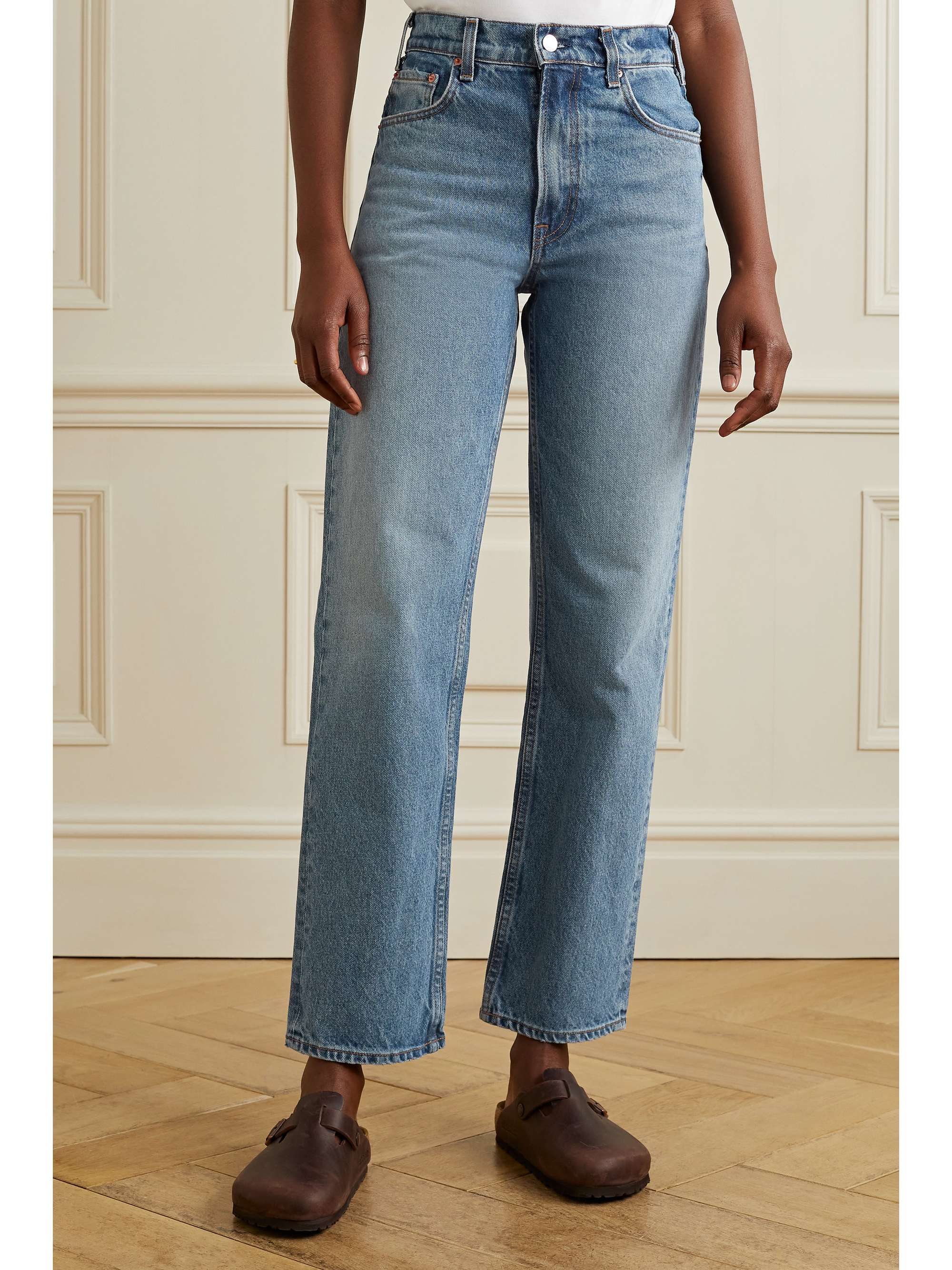 Mid denim Sophia high-rise straight-leg 