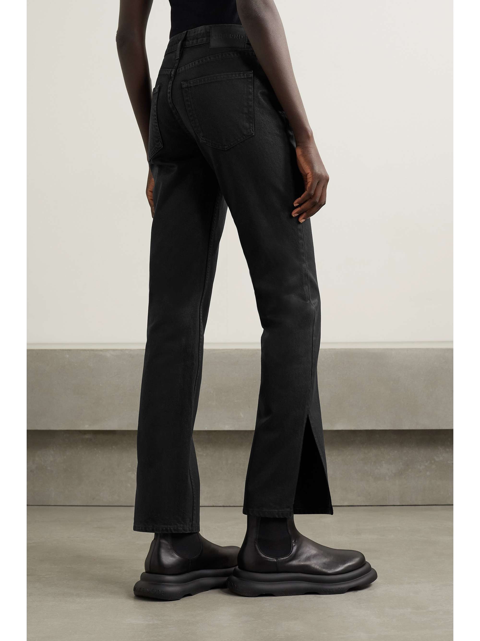 Black Hailey coated low-rise bootcut 
