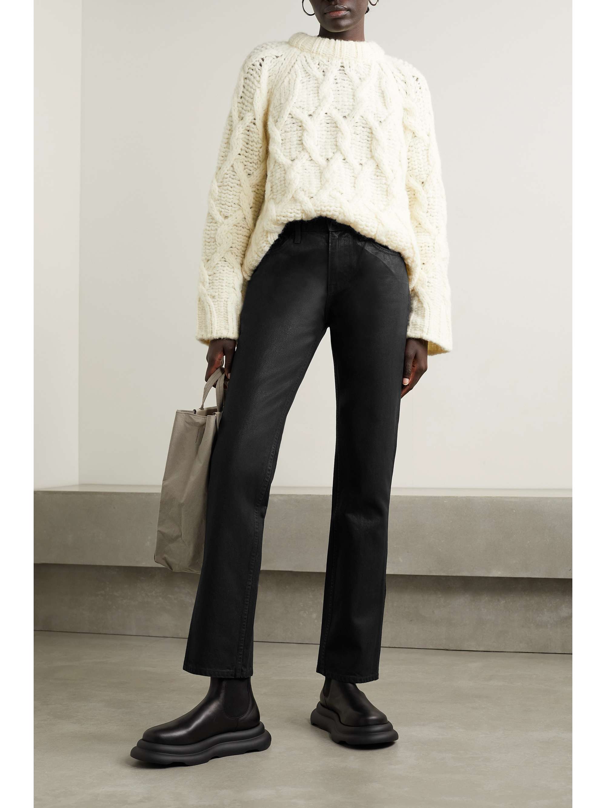 Black Hailey coated low-rise bootcut 