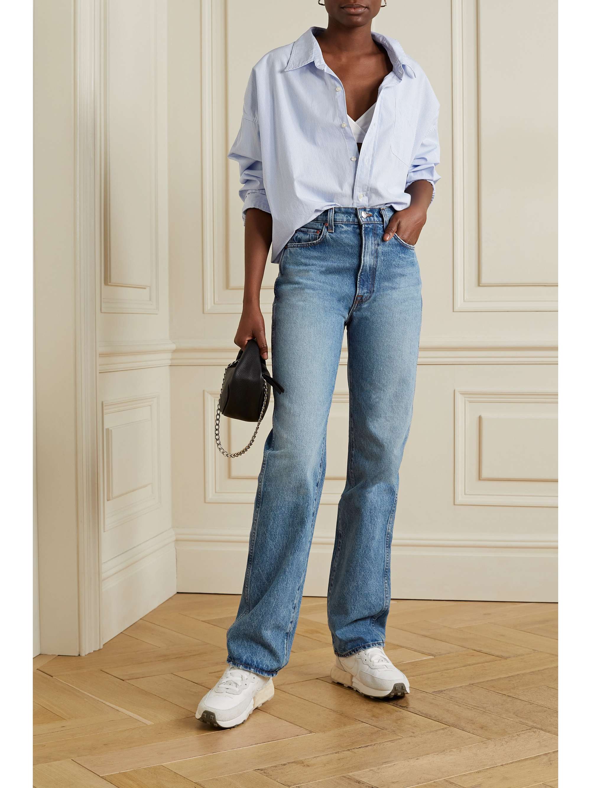 Blue Sara high-rise straight-leg jeans | GRLFRND | NET-A-PORTER