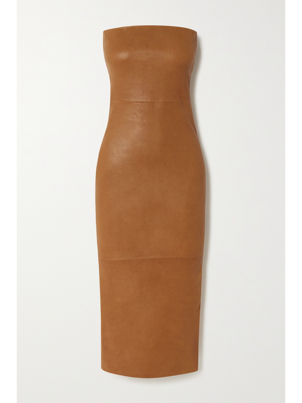 Sprwmn Strapless Leather Midi Dress In Brown | ModeSens Sprwmn Strapless Leather Midi Dress In Brown | ModeSens