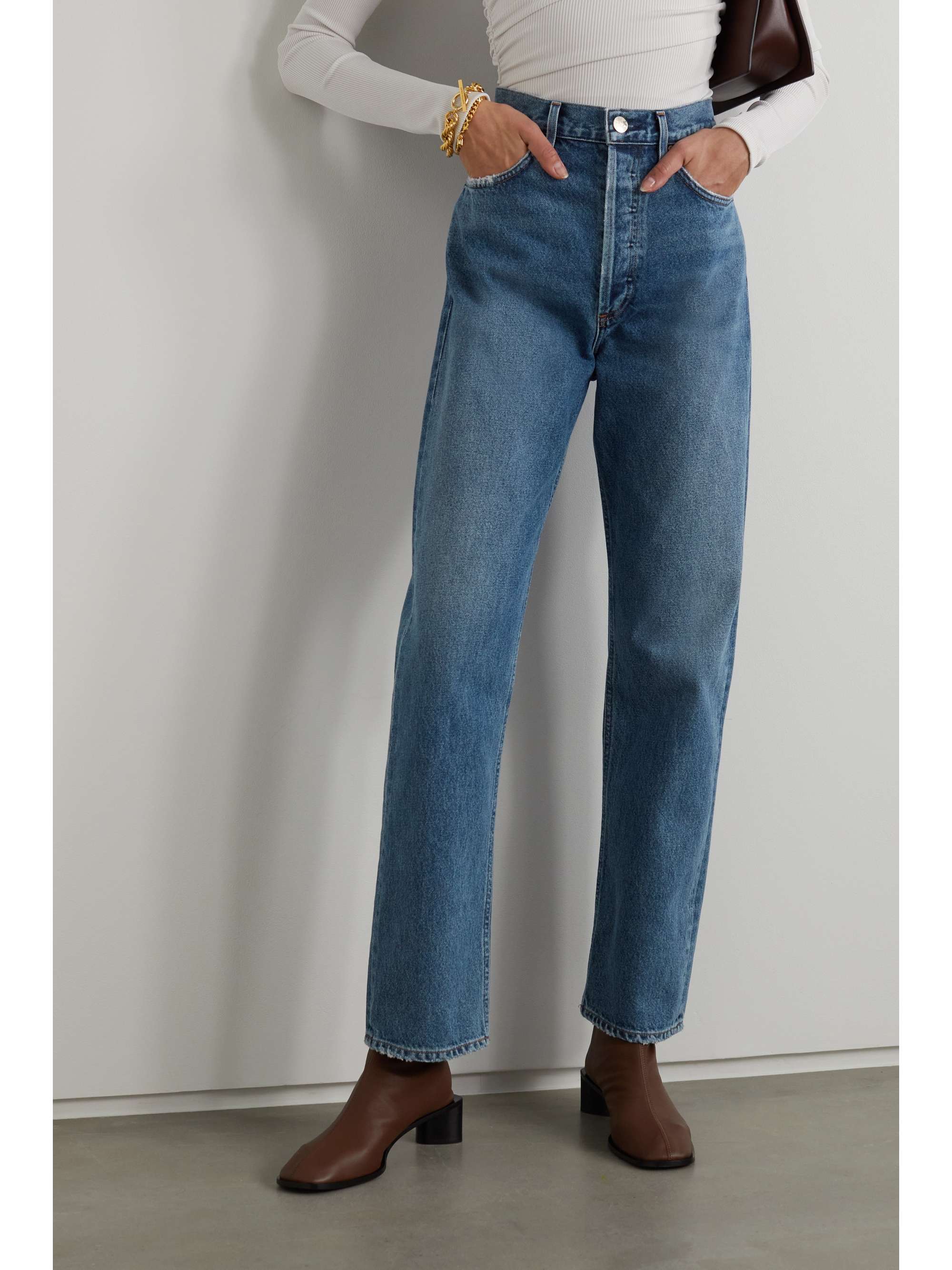 Mid denim The Myra high-rise straight 