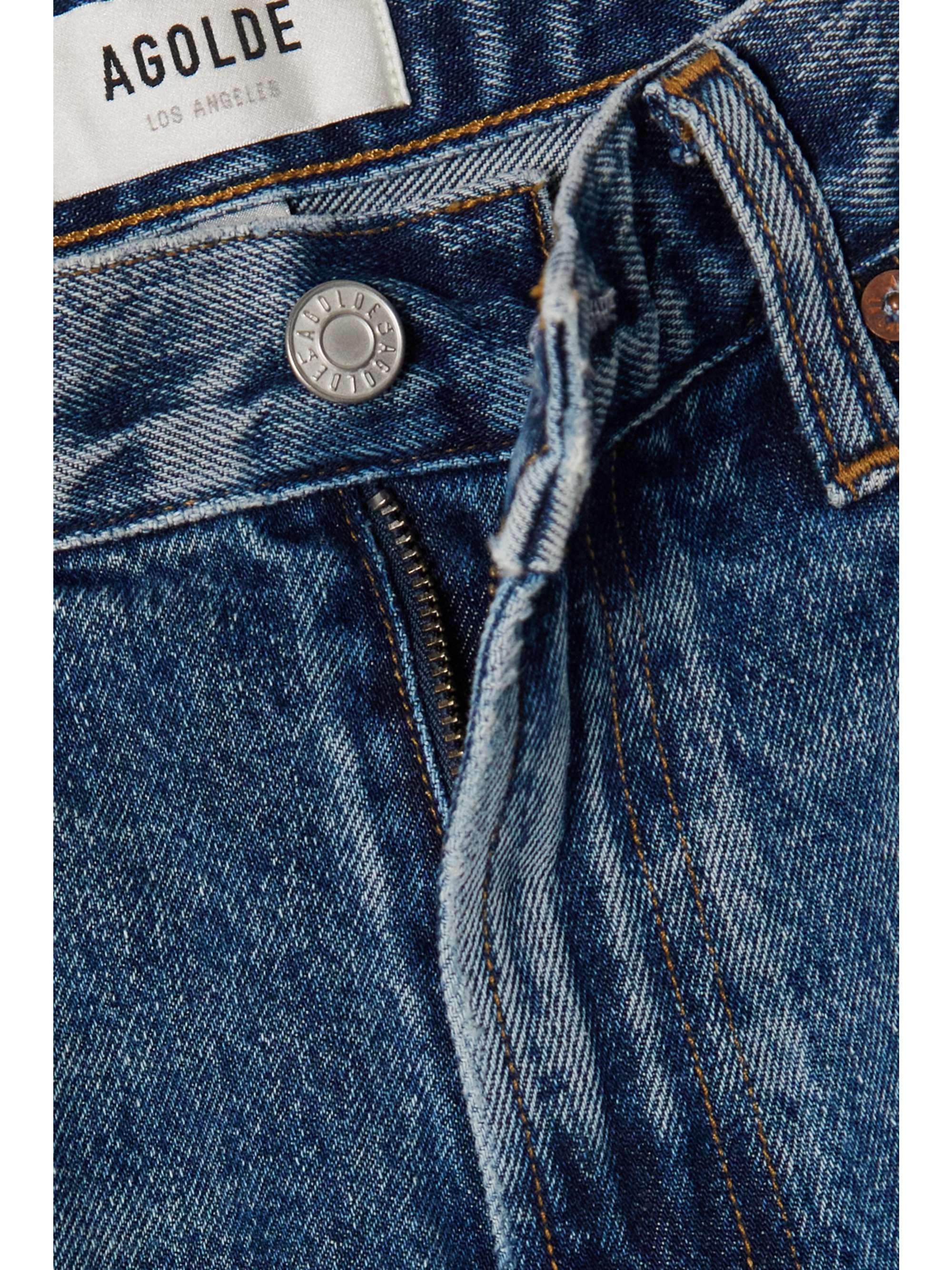 AGOLDE + NET SUSTAIN Mason distressed high-rise straight-leg organic jeans