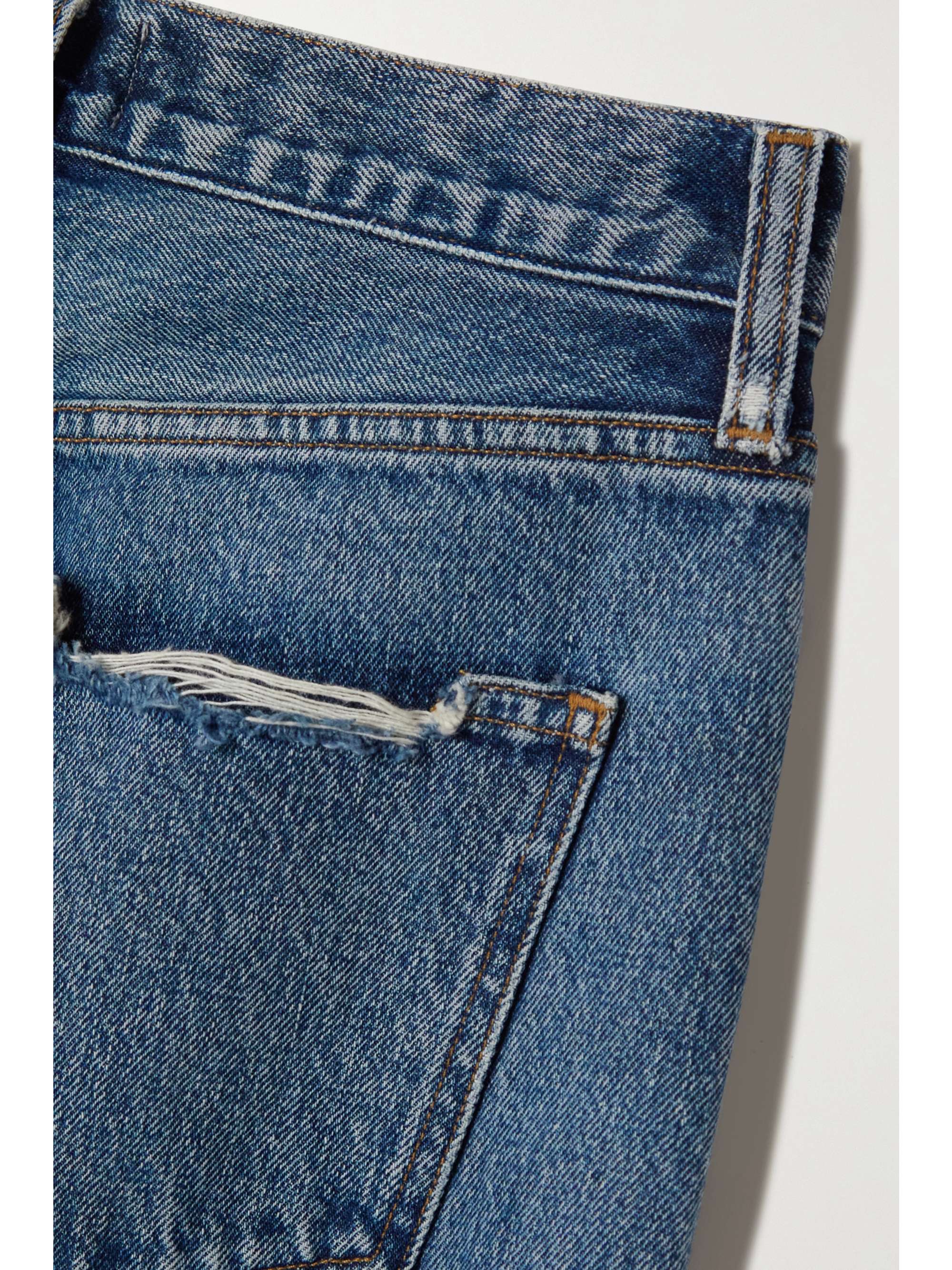 AGOLDE + NET SUSTAIN Mason distressed high-rise straight-leg organic jeans