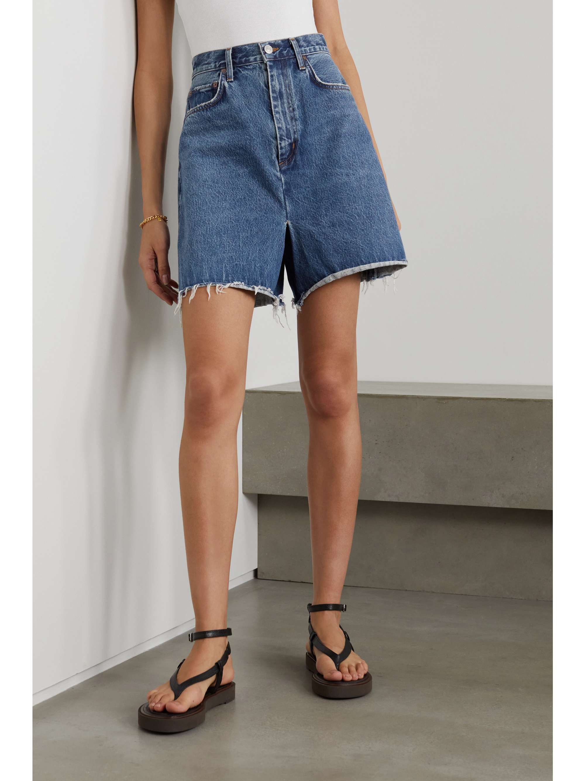 NET SUSTAIN Logan frayed organic denim 