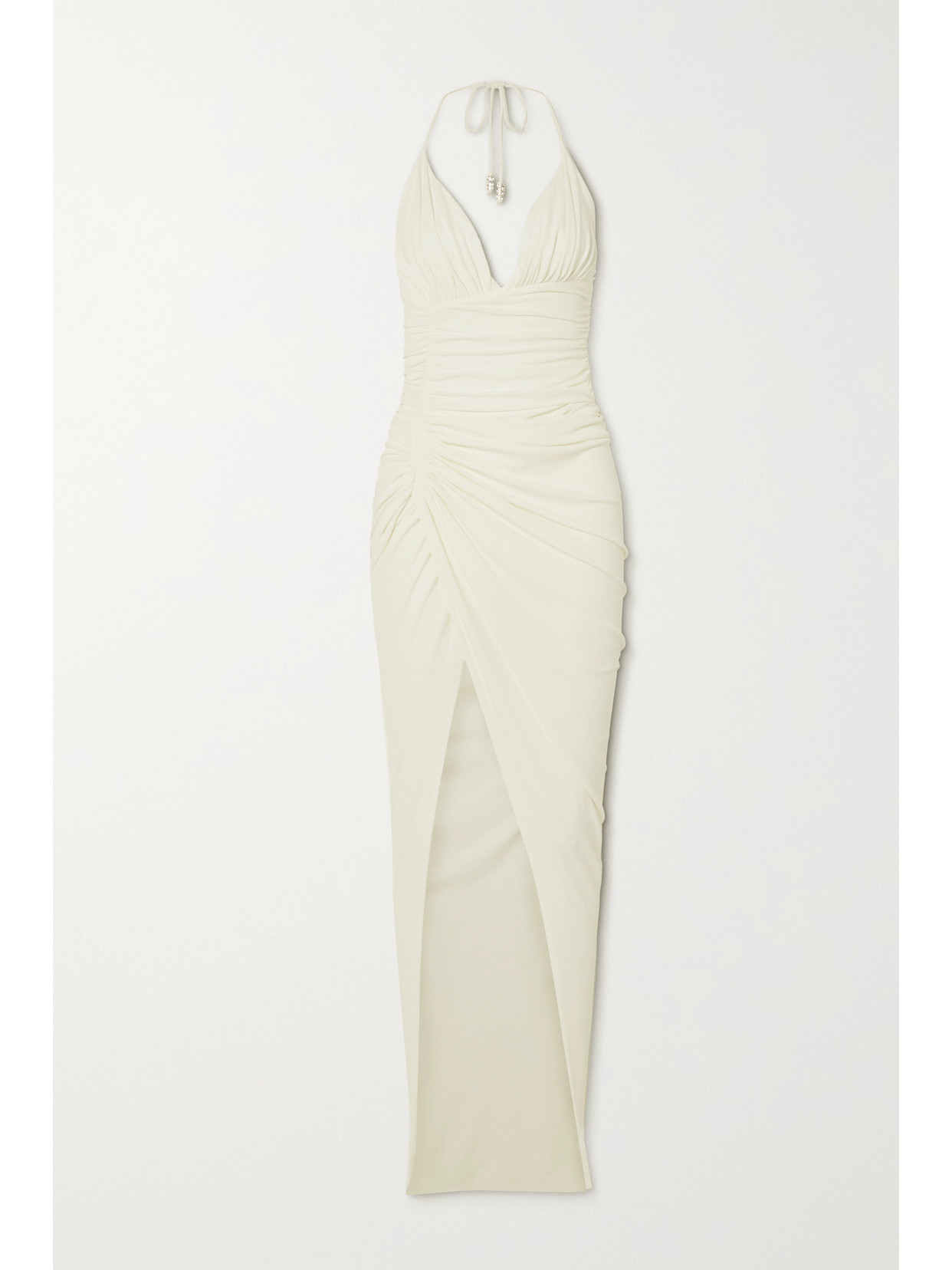 Alexandre Vauthier Ruched Stretch-jersey Halterneck Gown - Off-white