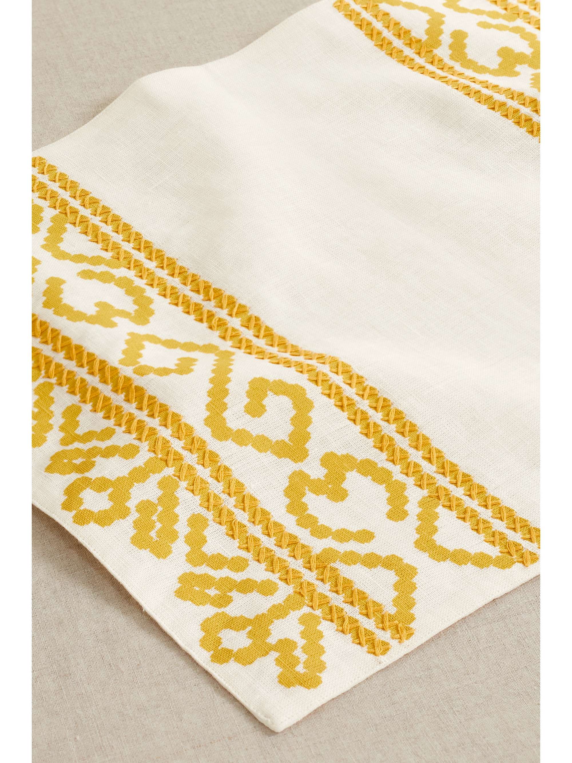 CABANA Goya embroidered printed linen placemat