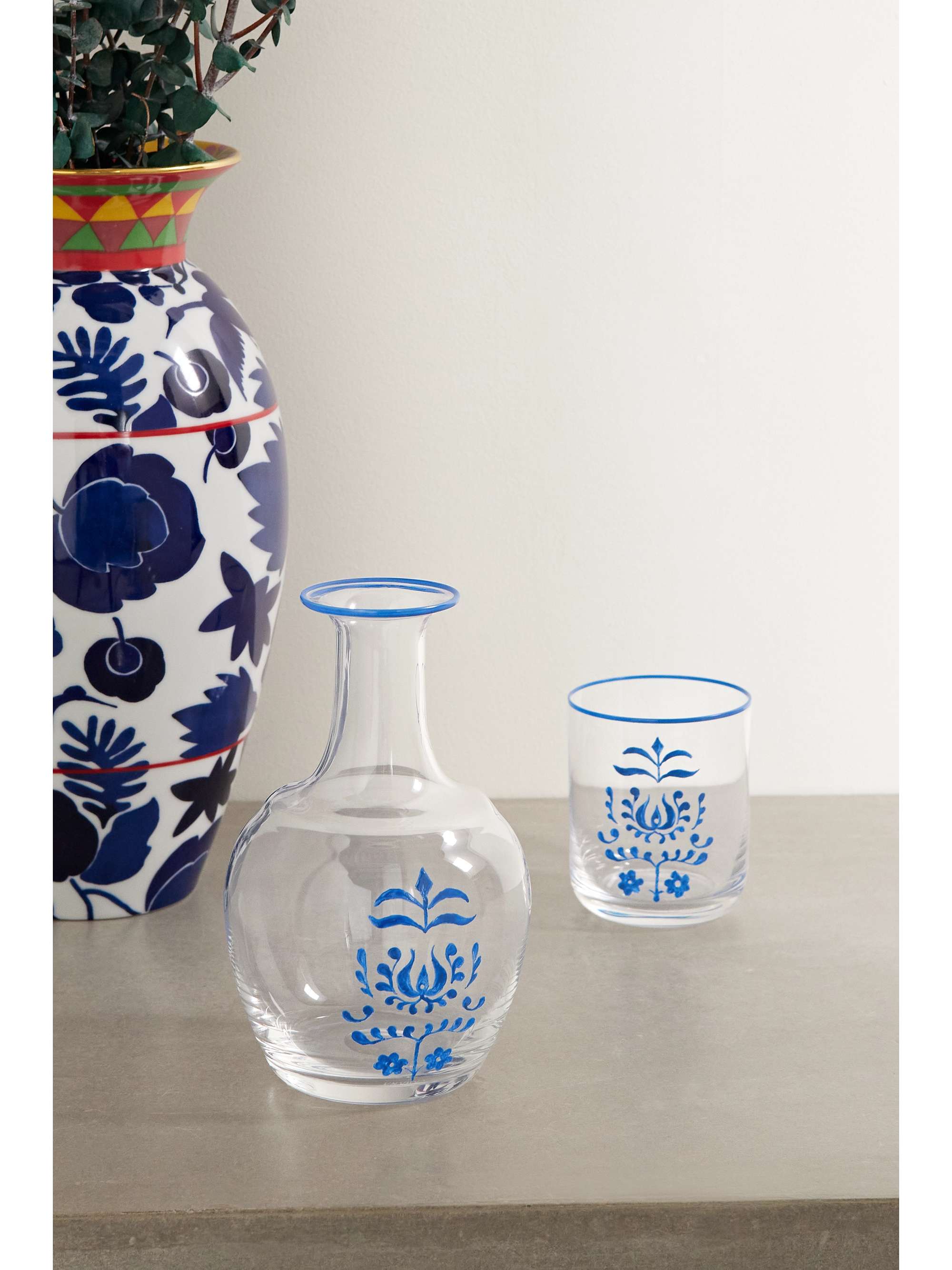 CABANA + AERIN painted glass carafe