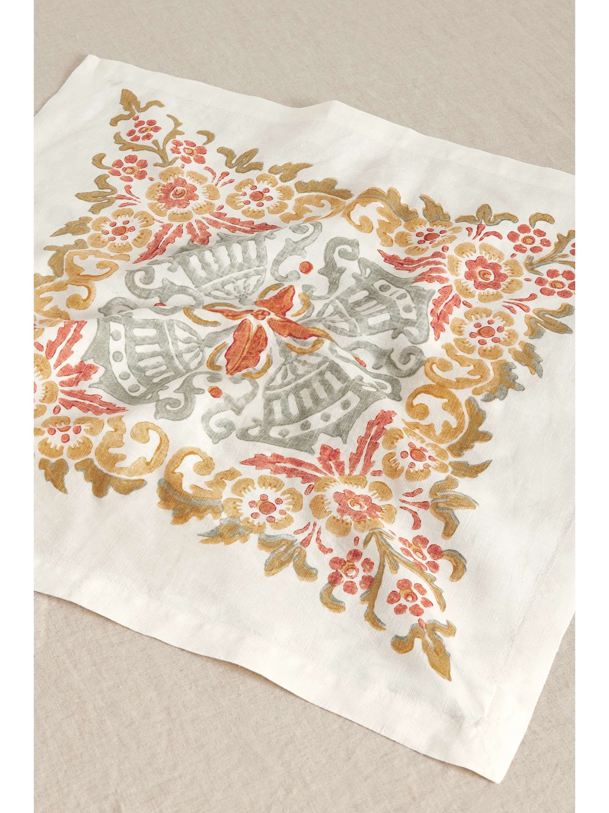 CABANA Mirandola set of four printed linen napkins