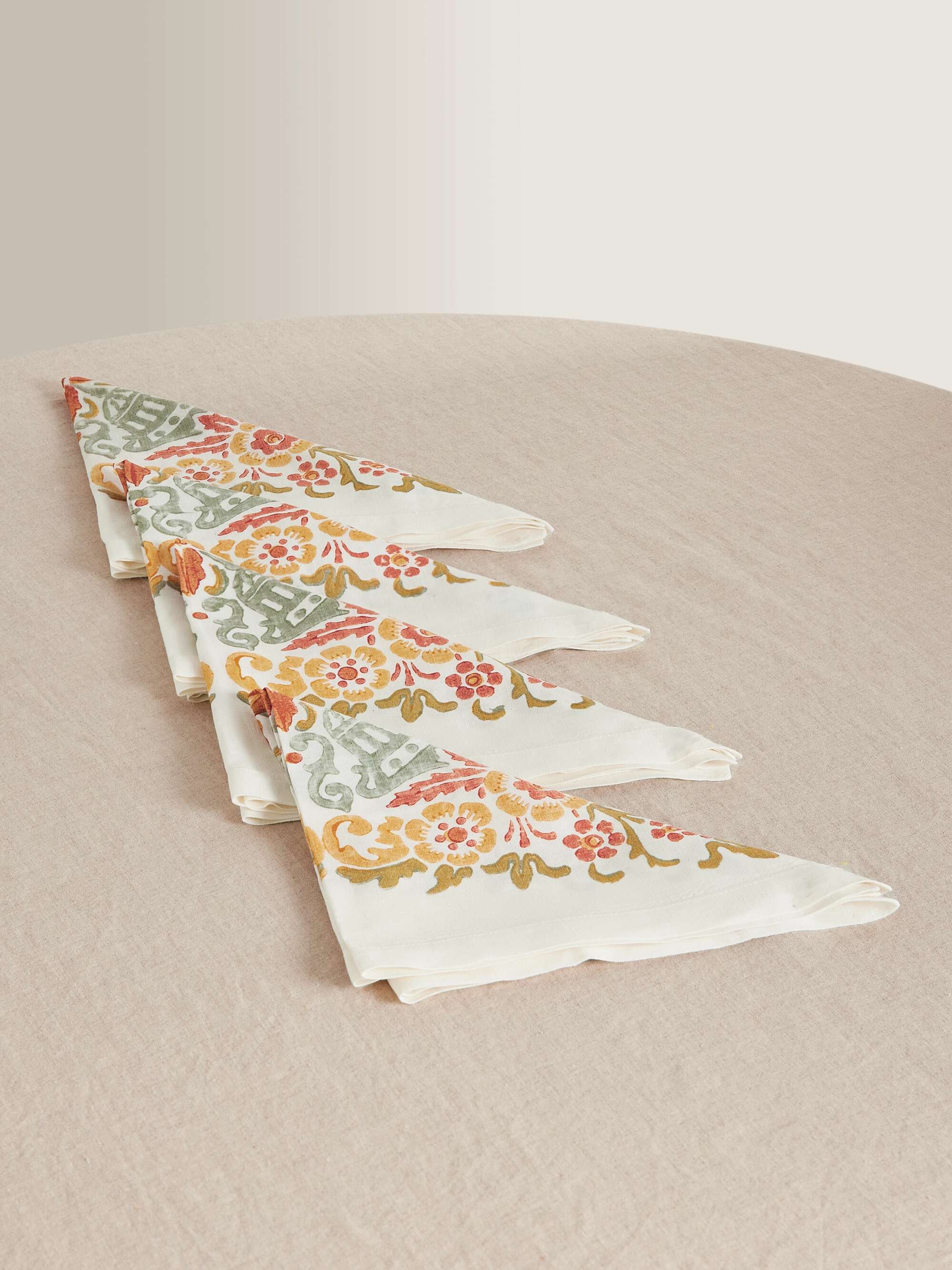 net-a-porter.com | Mirandola set of four printed linen napkins