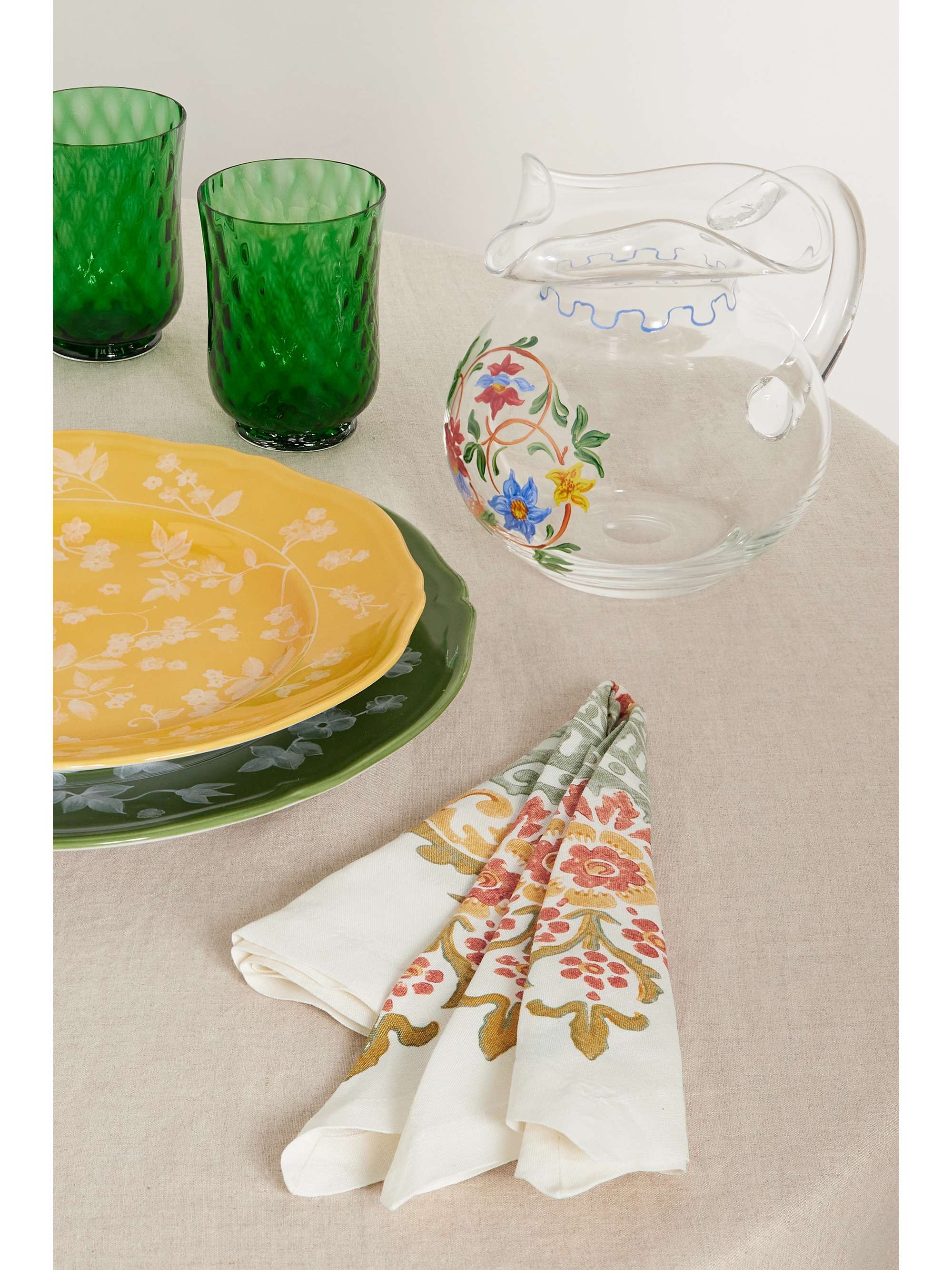 CABANA Mirandola set of four printed linen napkins
