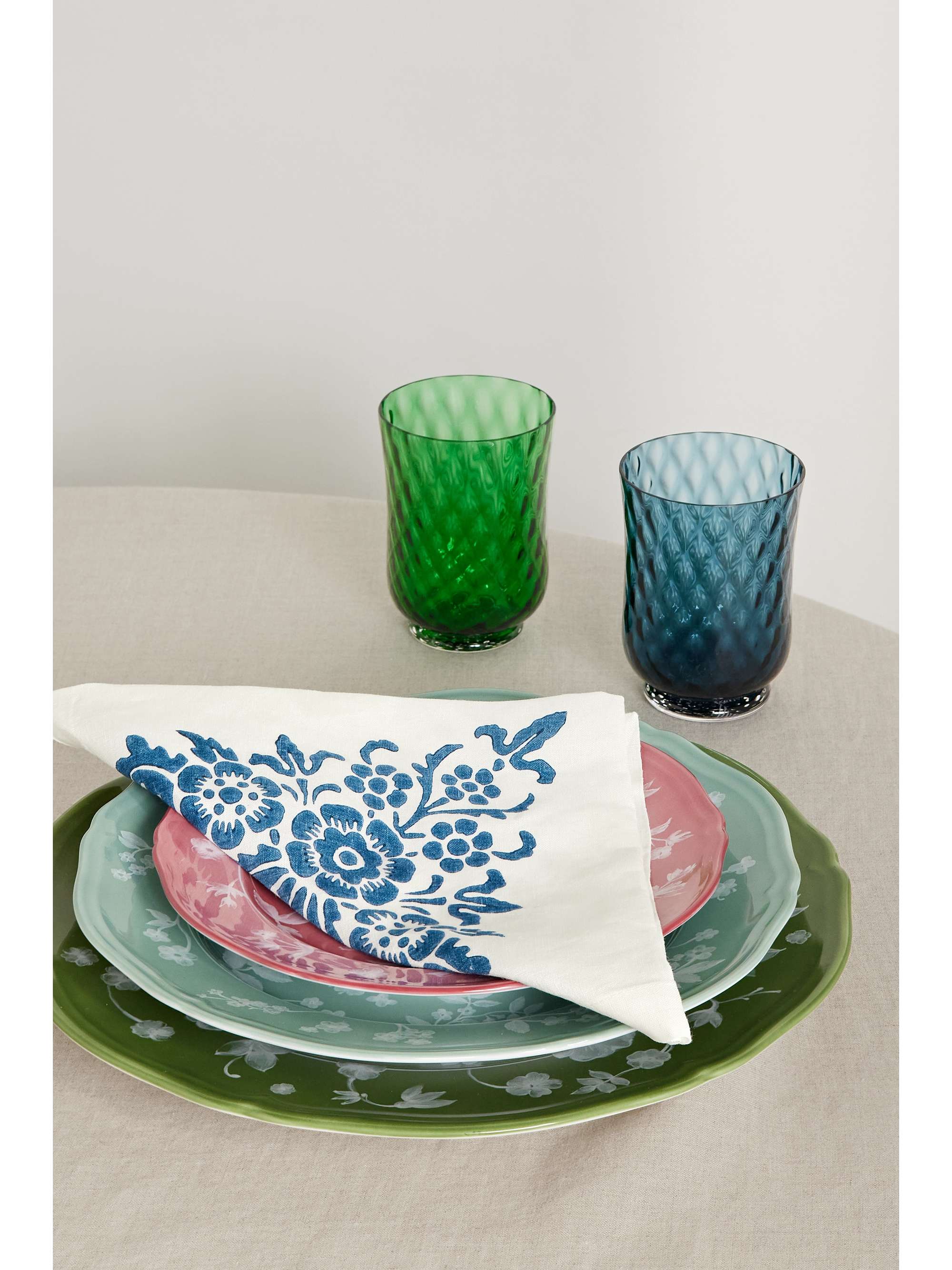 CABANA Mirandola set of four printed linen napkins