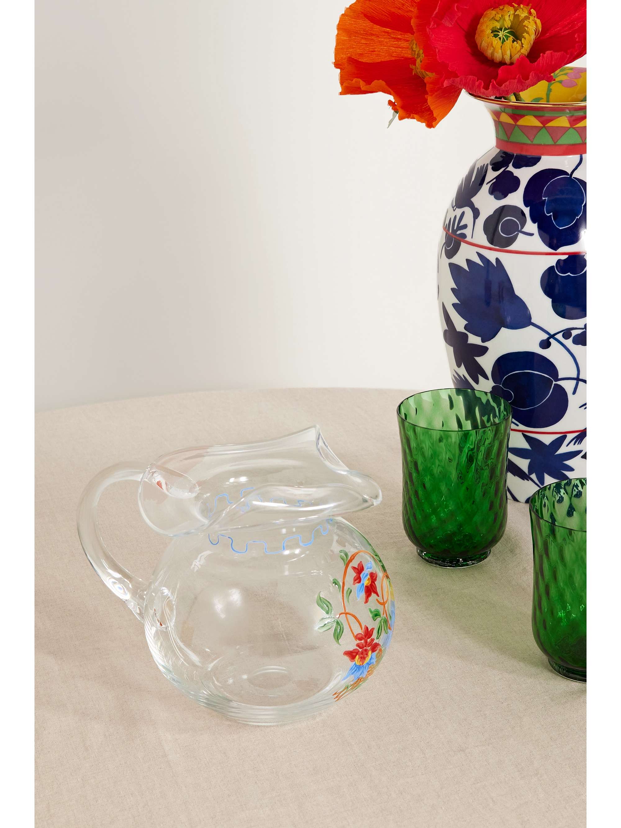 CABANA Painted glass carafe