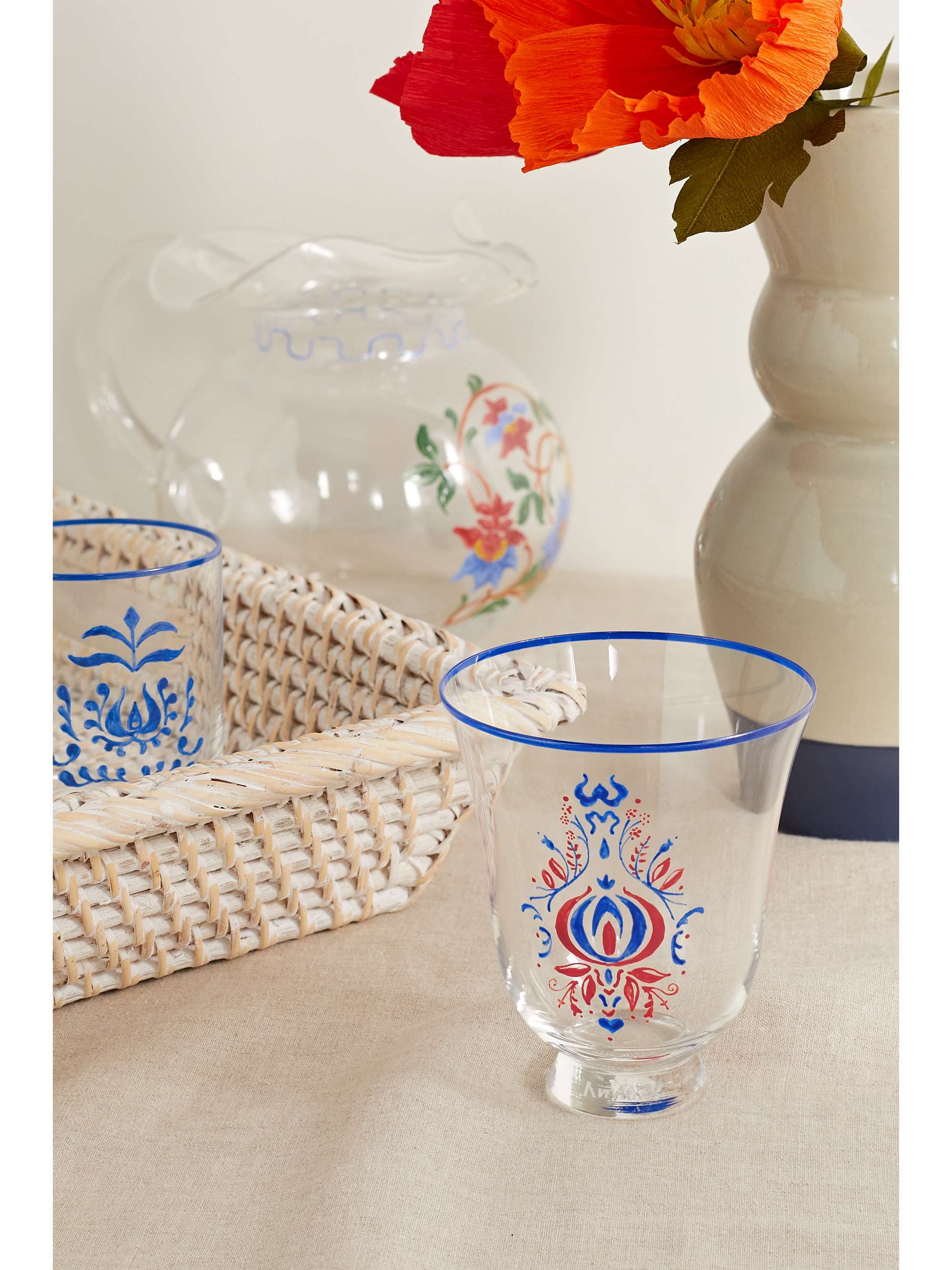 CABANA + AERIN painted water glass