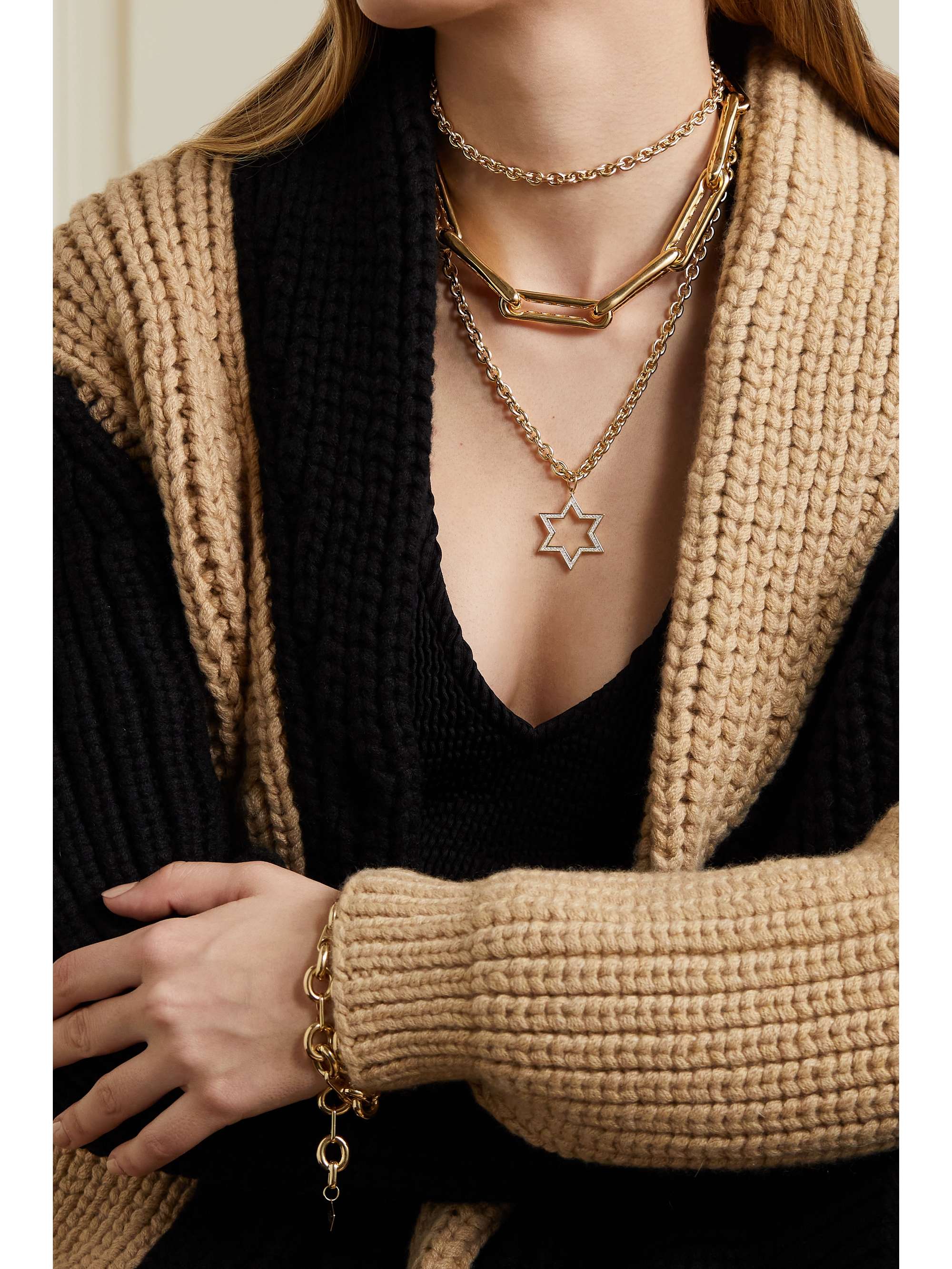LAUREN RUBINSKI 14-karat gold necklace