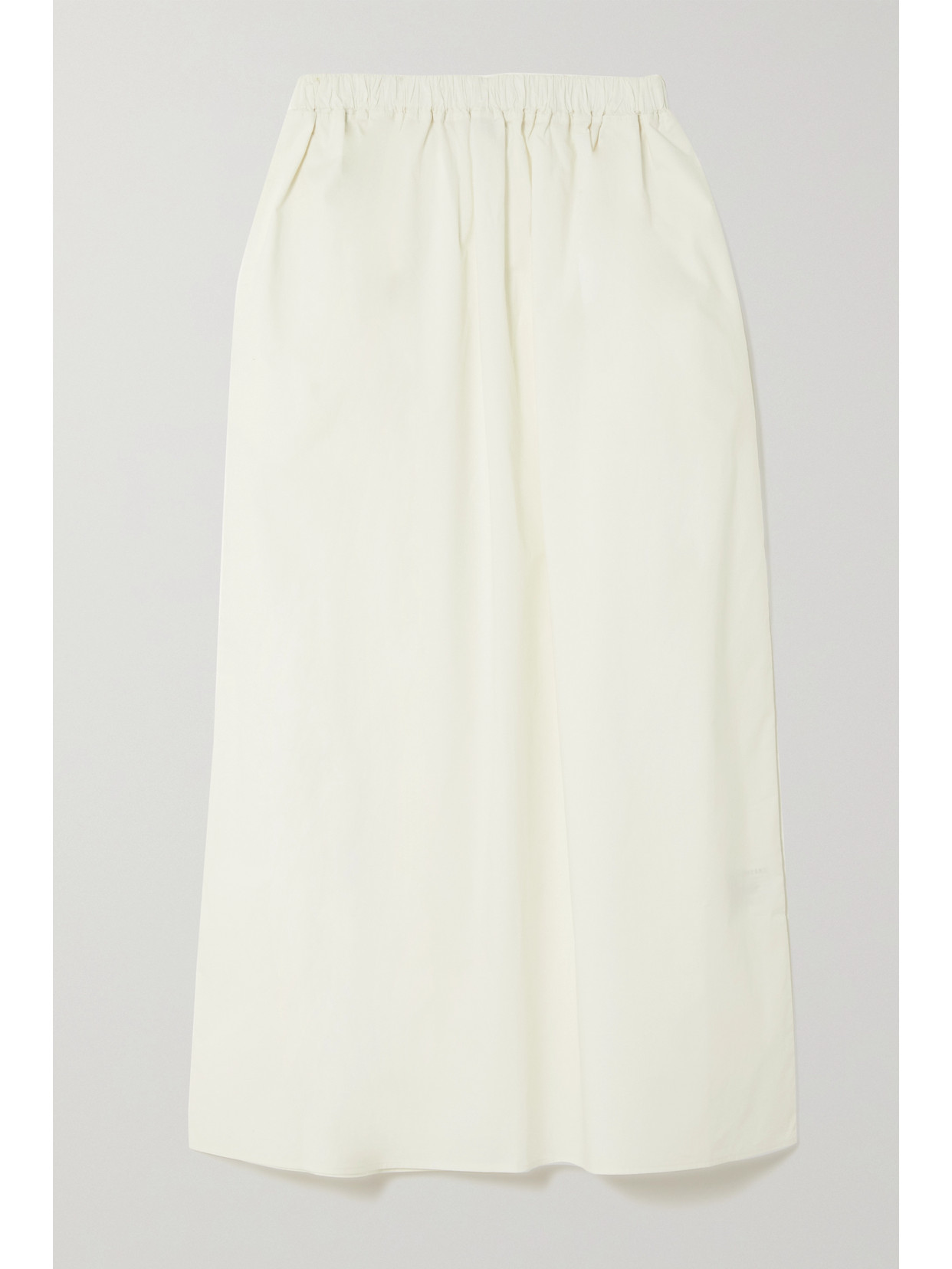 Percent Ellie Pleated Organic Cottonpoplin Midi Skirt In Ecru