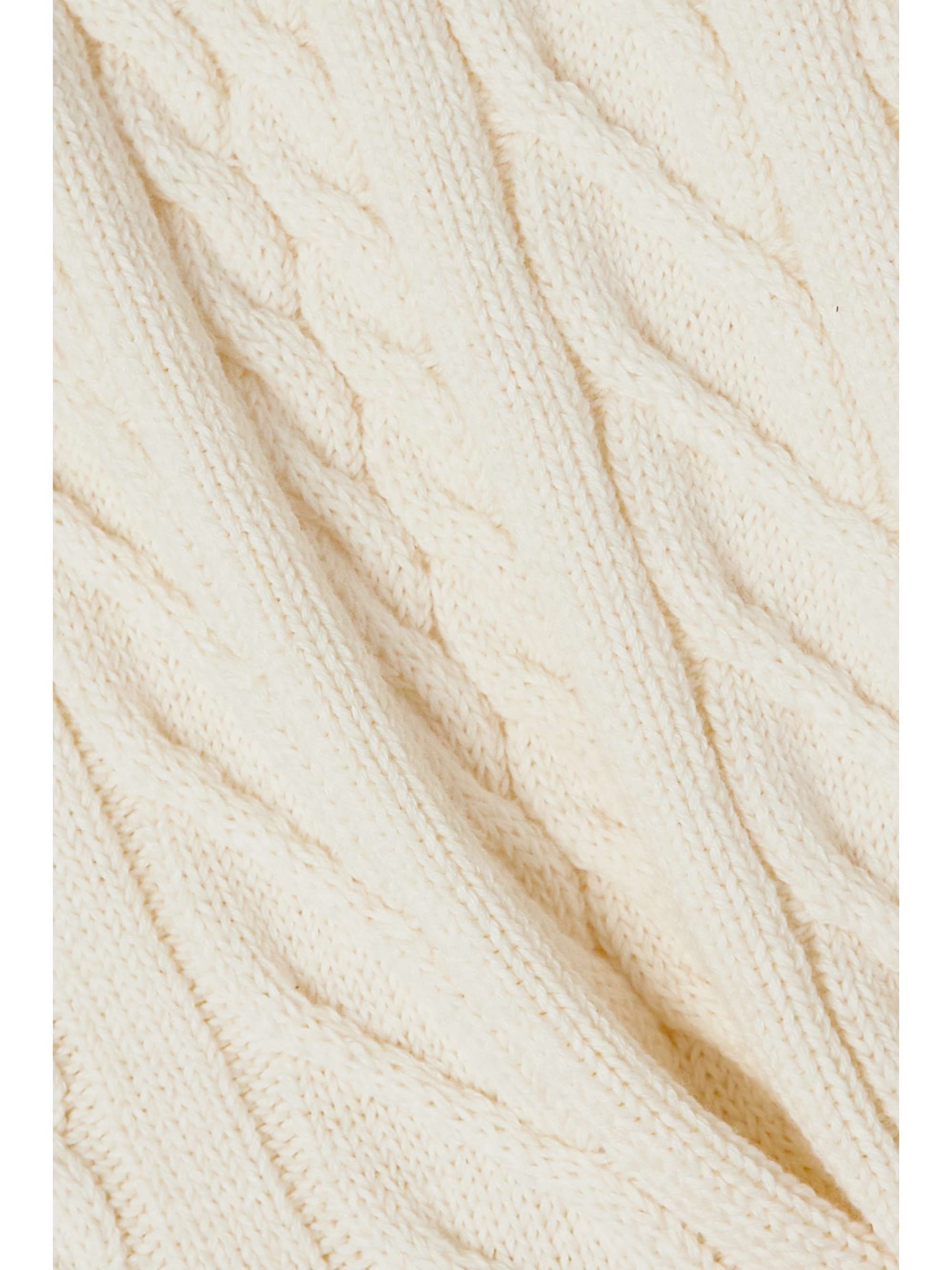 ALESSANDRA RICH Embellished cable-knit cotton-blend shorts