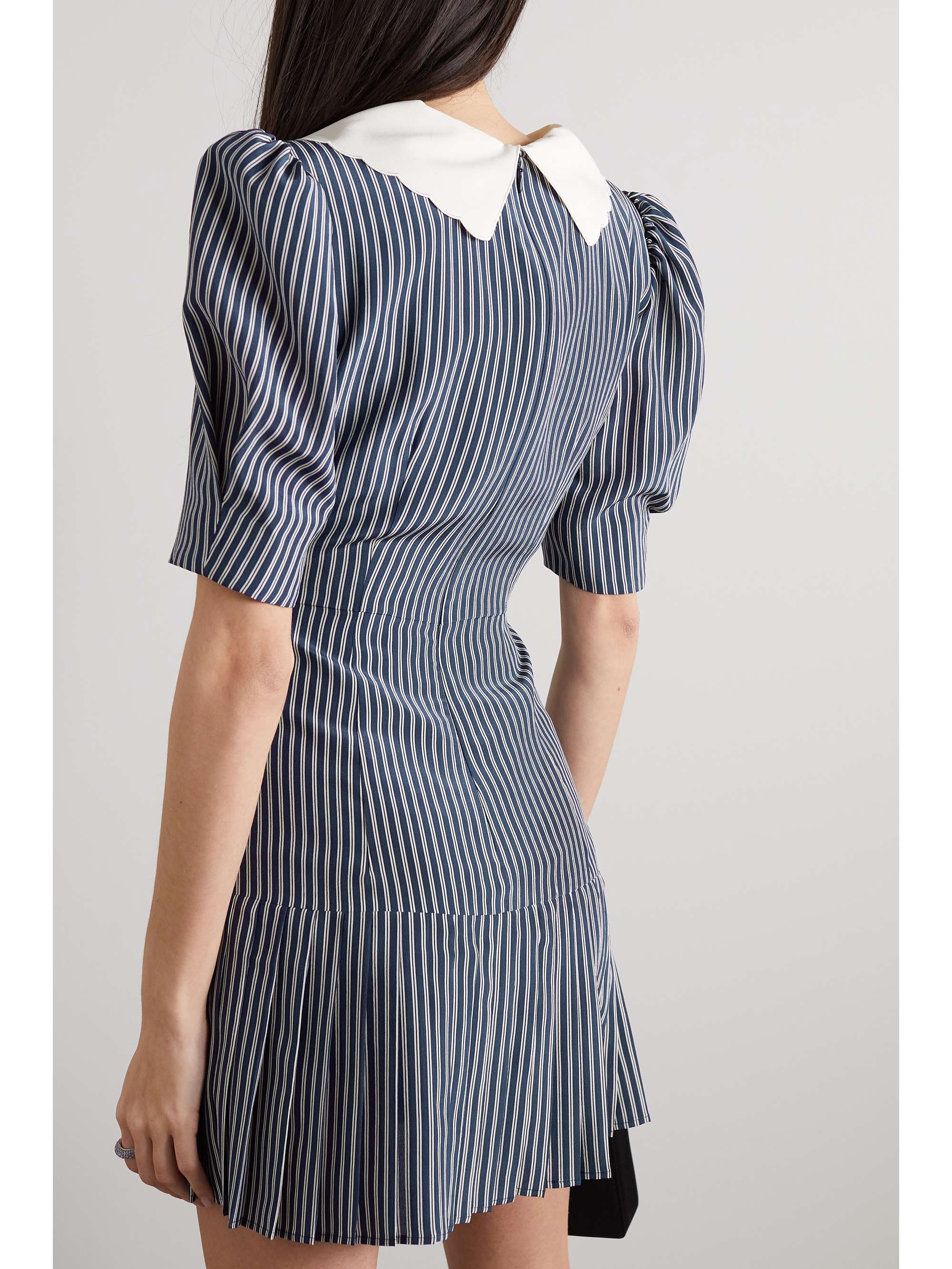 ALESSANDRA RICH Bow-detailed striped silk mini dress
