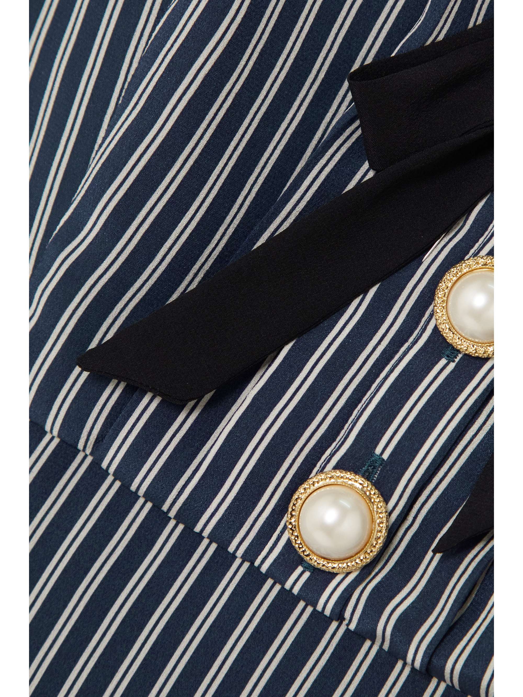ALESSANDRA RICH Bow-detailed striped silk mini dress
