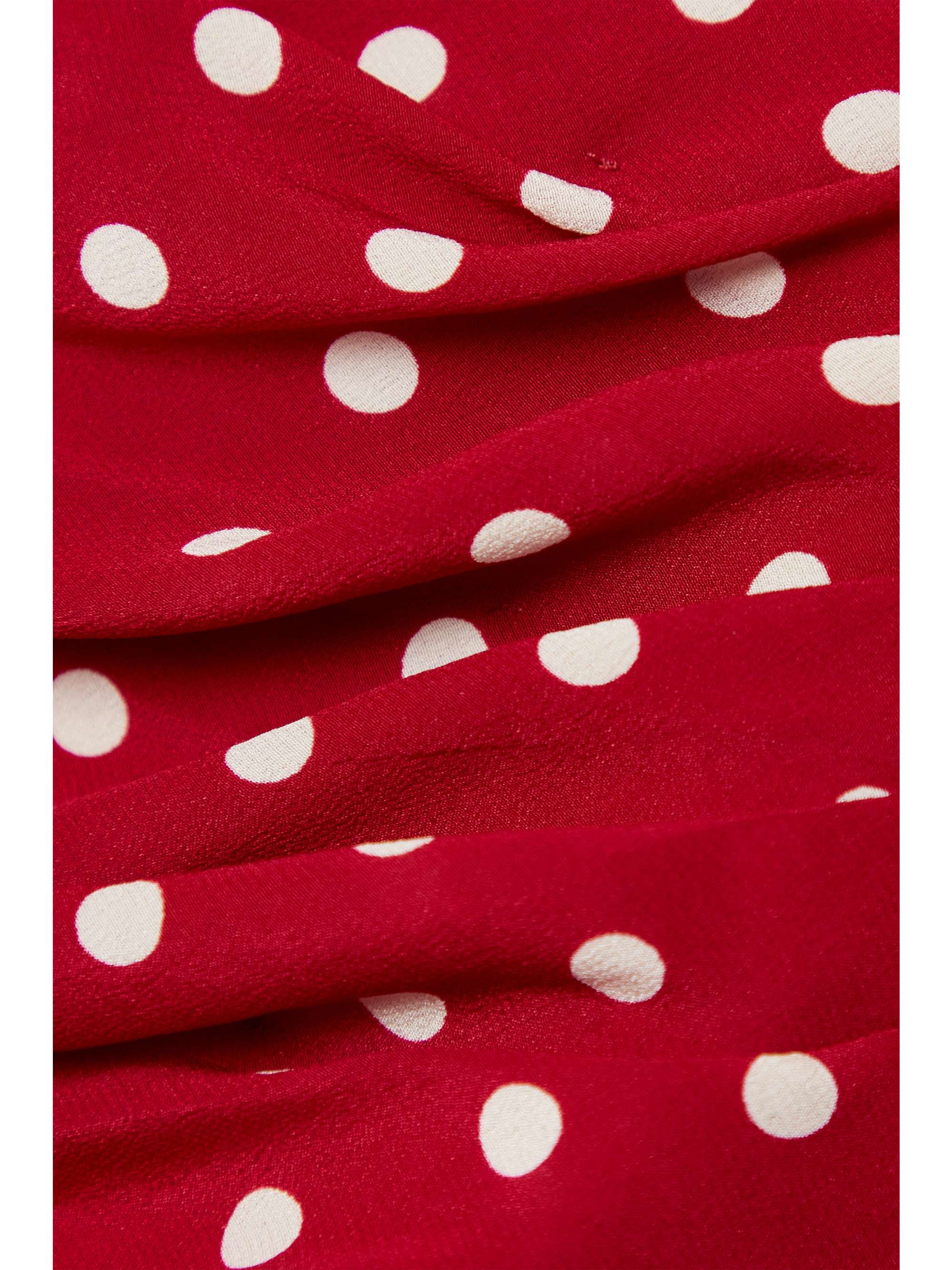 ALESSANDRA RICH Ruched polka-dot silk crepe de chine mini dress