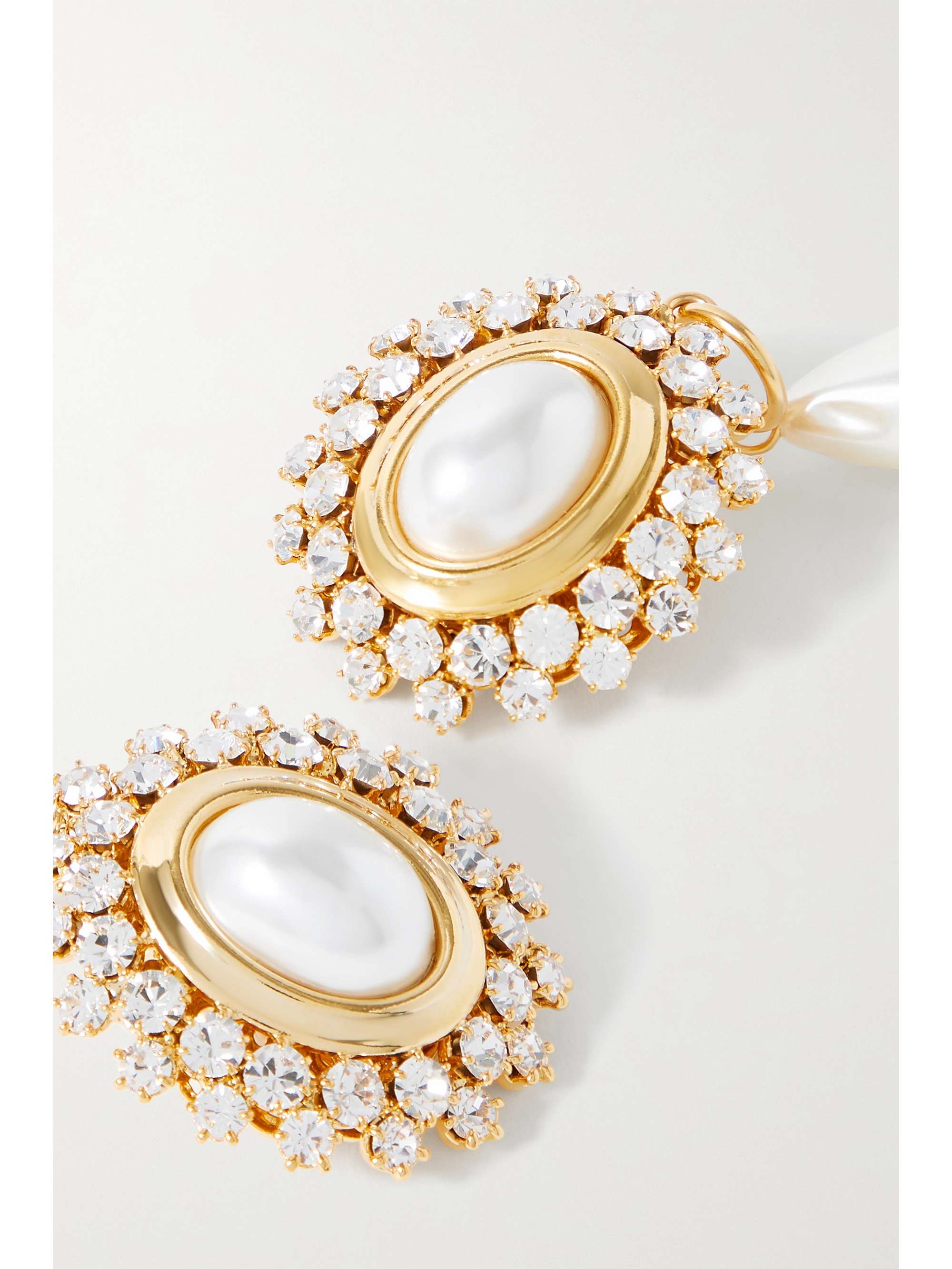 ALESSANDRA RICH Gold-tone, crystal and faux pearl clip earrings