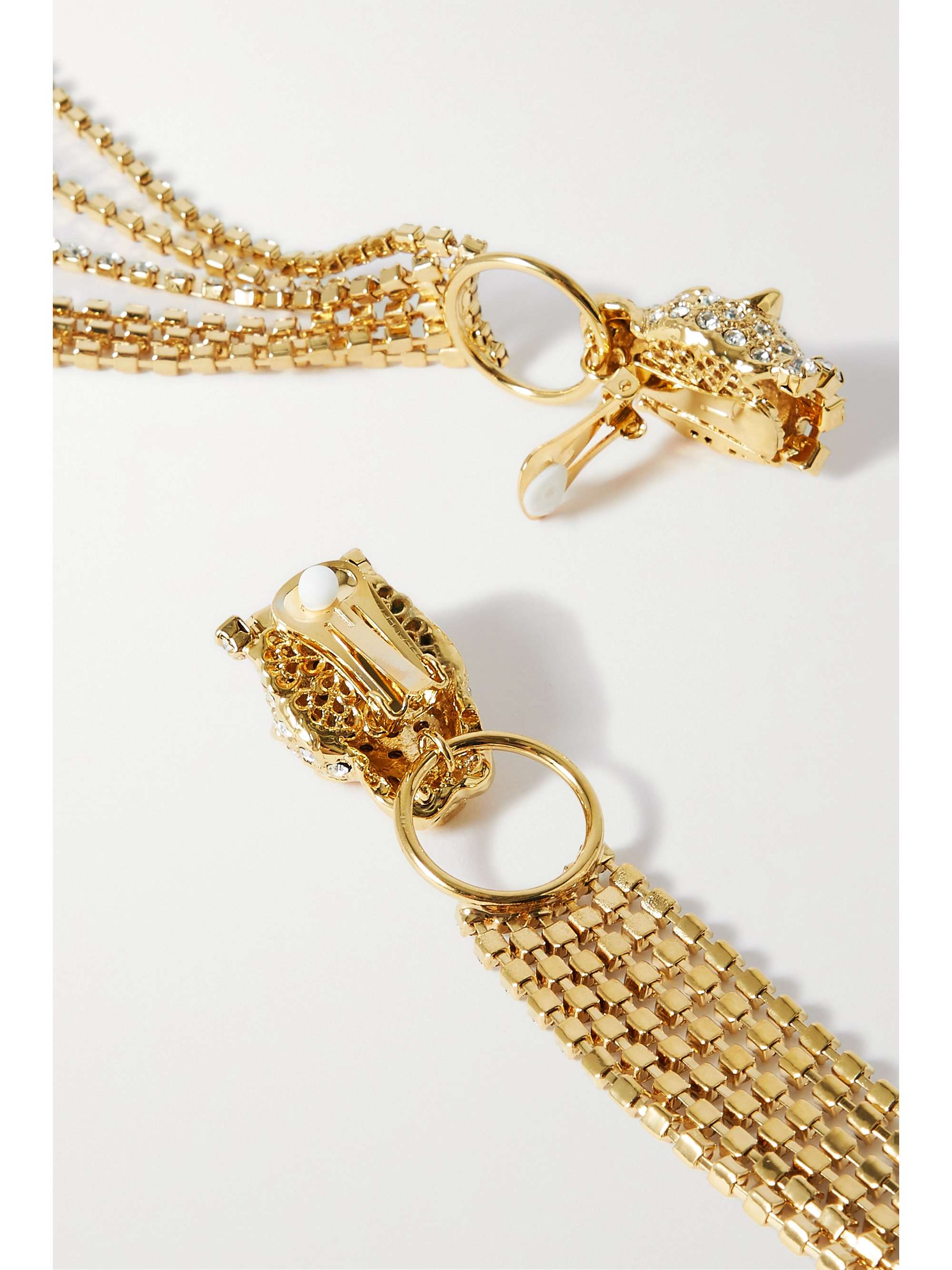 ALESSANDRA RICH Gold-tone crystal clip earrings