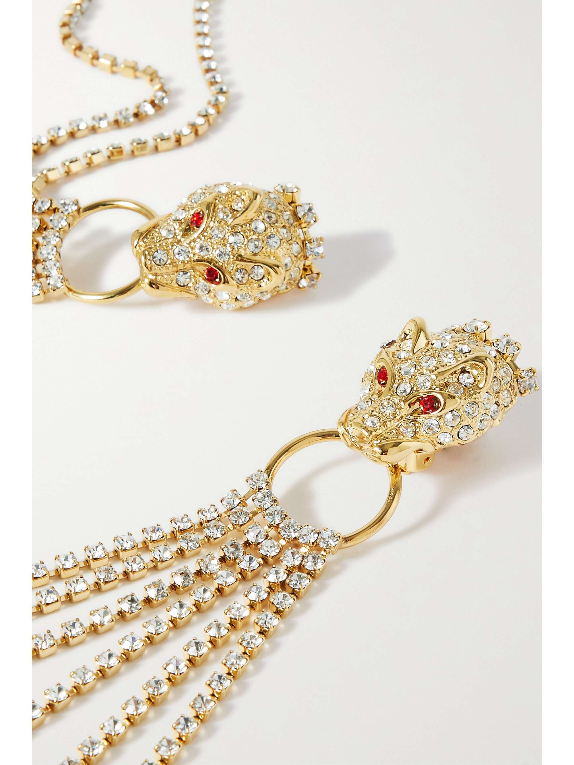 ALESSANDRA RICH Gold-tone crystal clip earrings