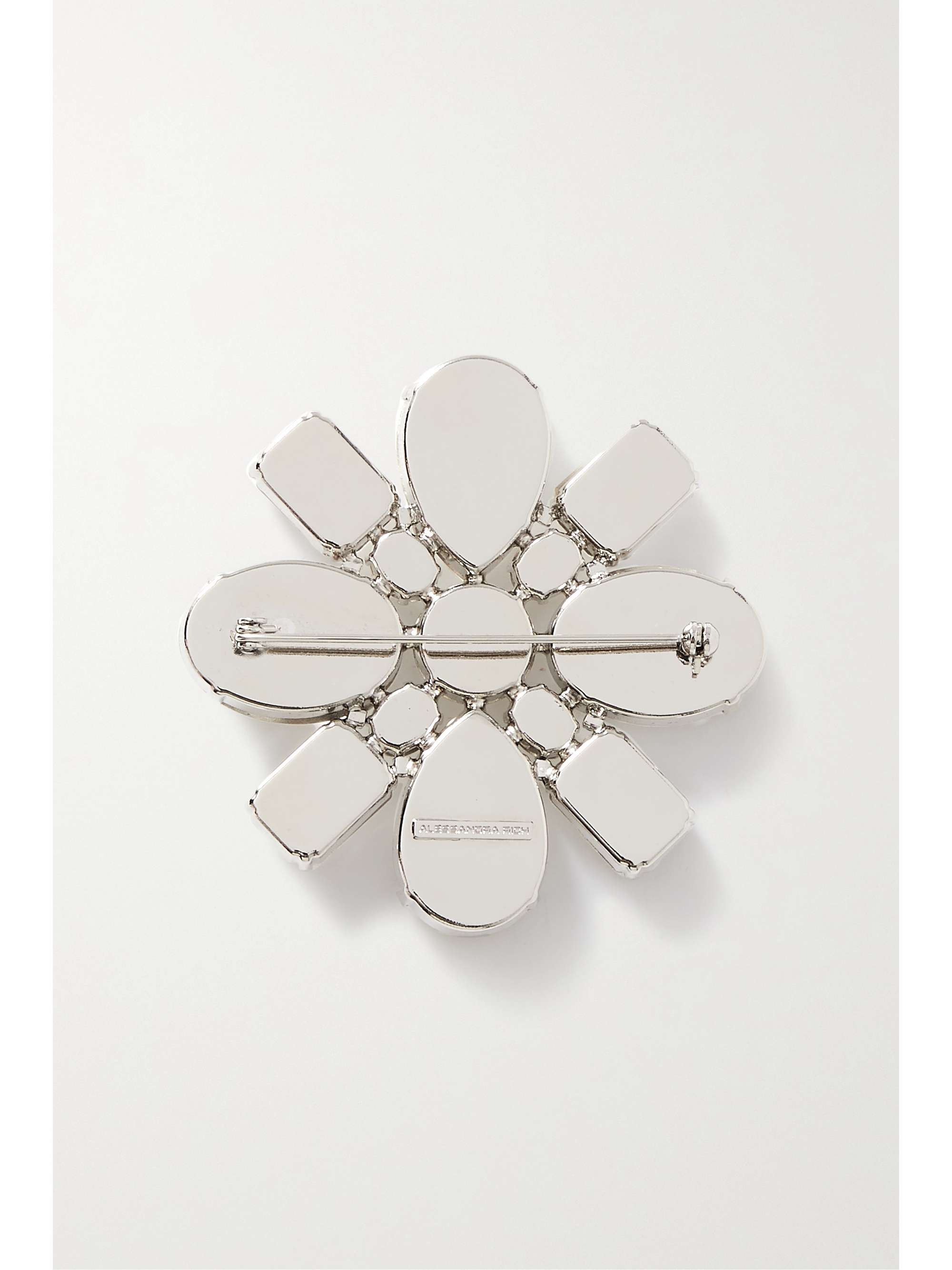 ALESSANDRA RICH Silver-tone crystal brooch
