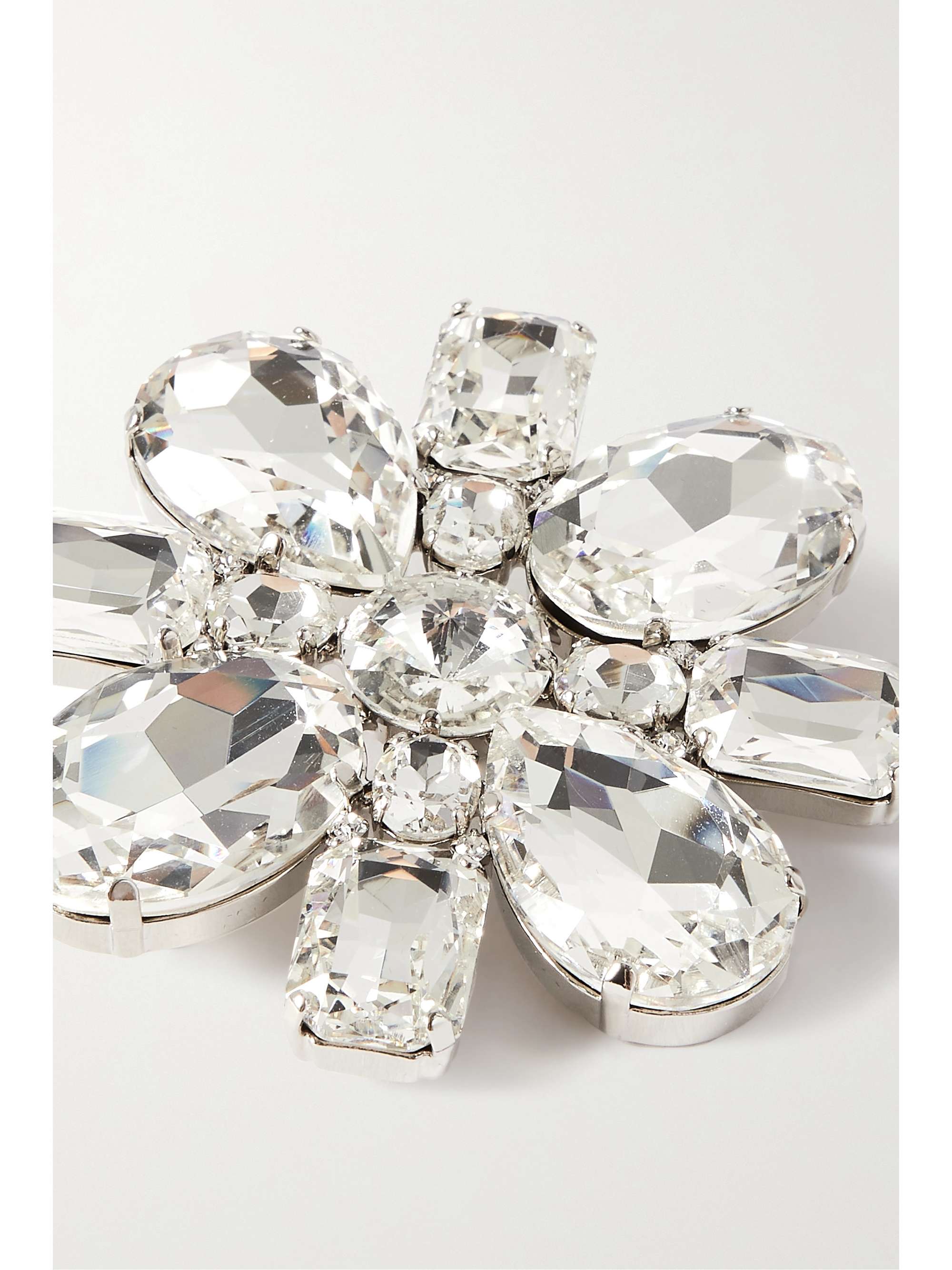 ALESSANDRA RICH Silver-tone crystal brooch