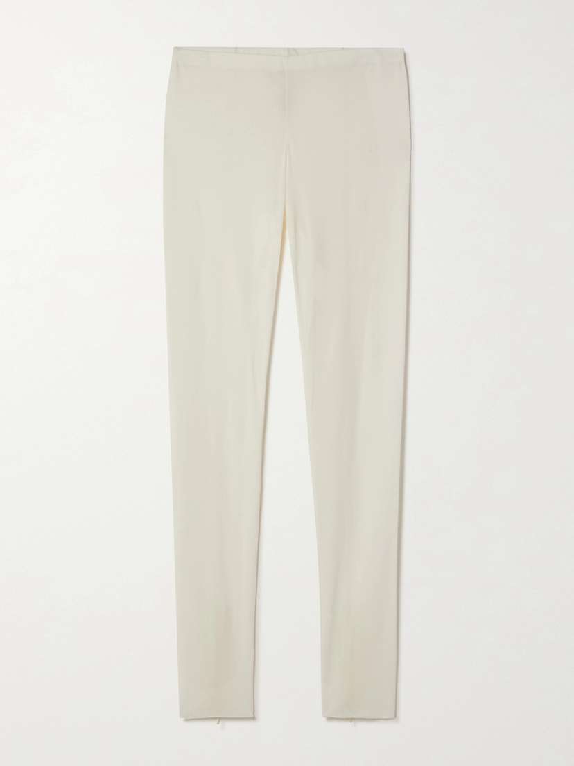 The Row Fraidy Stretch-silk Jersey Leggings