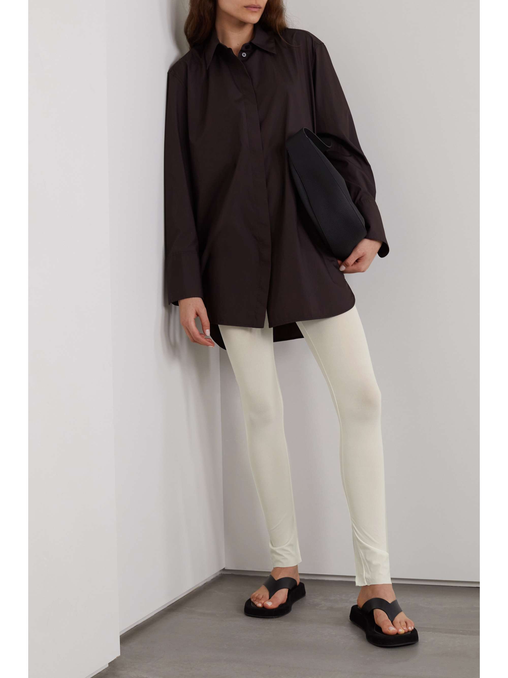 THE ROW Fraidy stretch-silk jersey leggings
