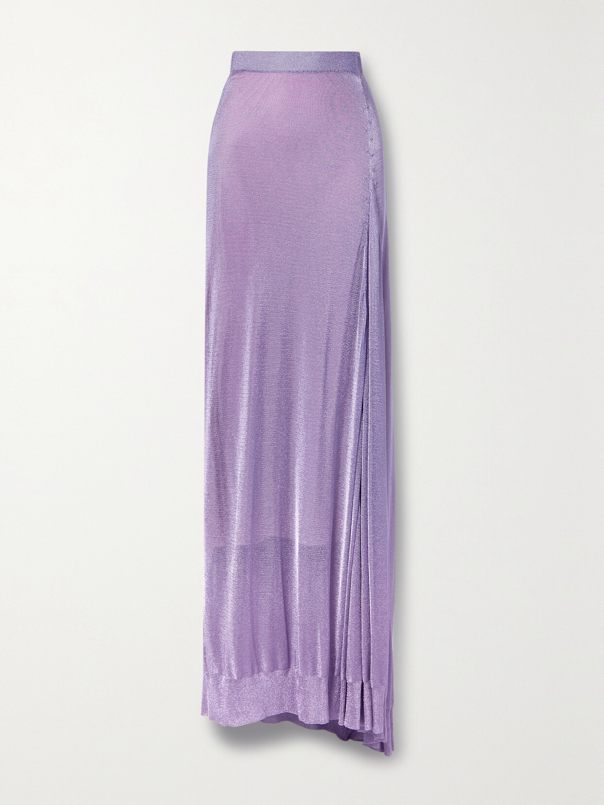 Shop The Row Girela Open-knit Lurex Maxi Skirt In Purple