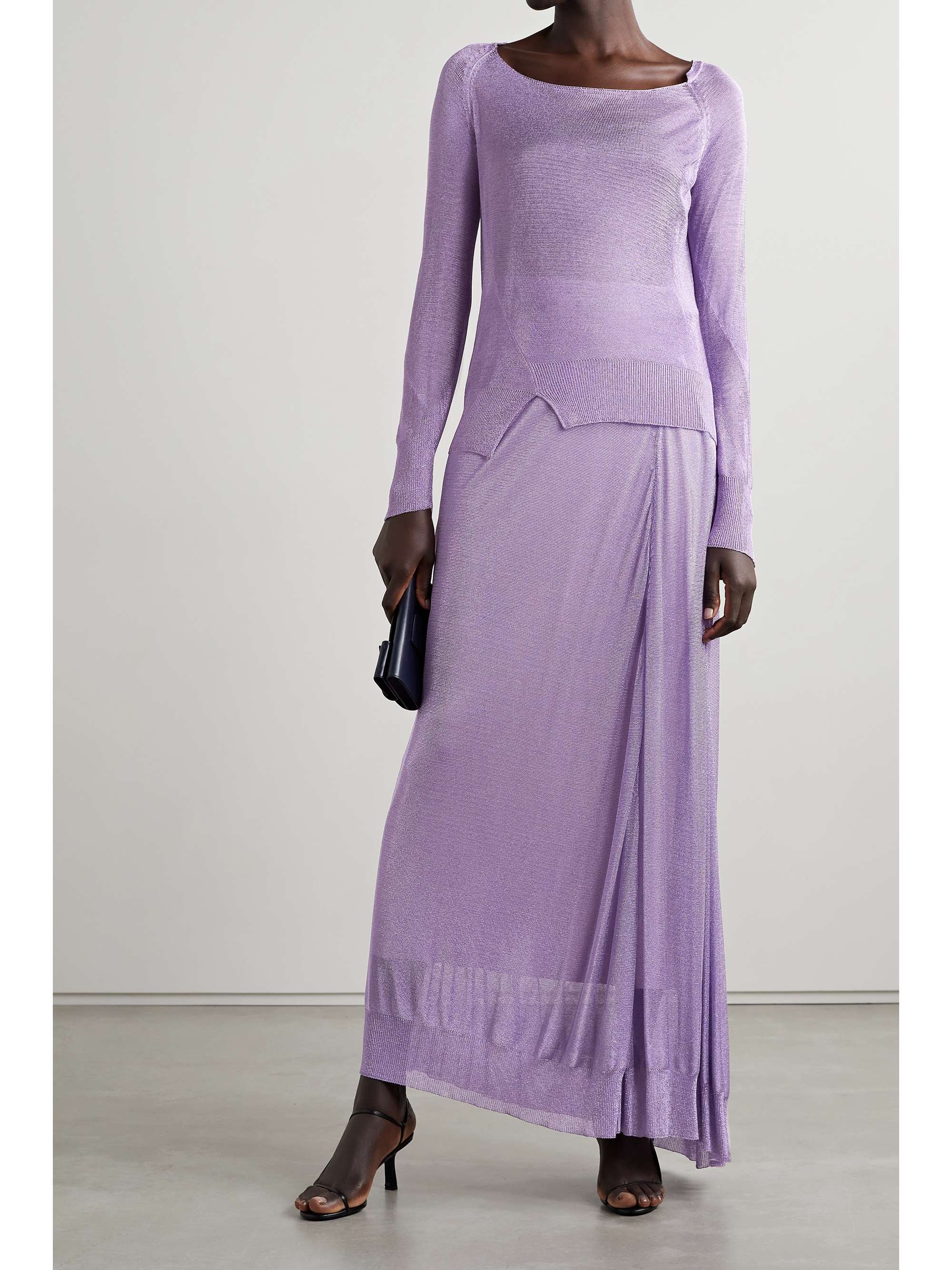 THE ROW Girela open-knit Lurex maxi skirt | NET-A-PORTER