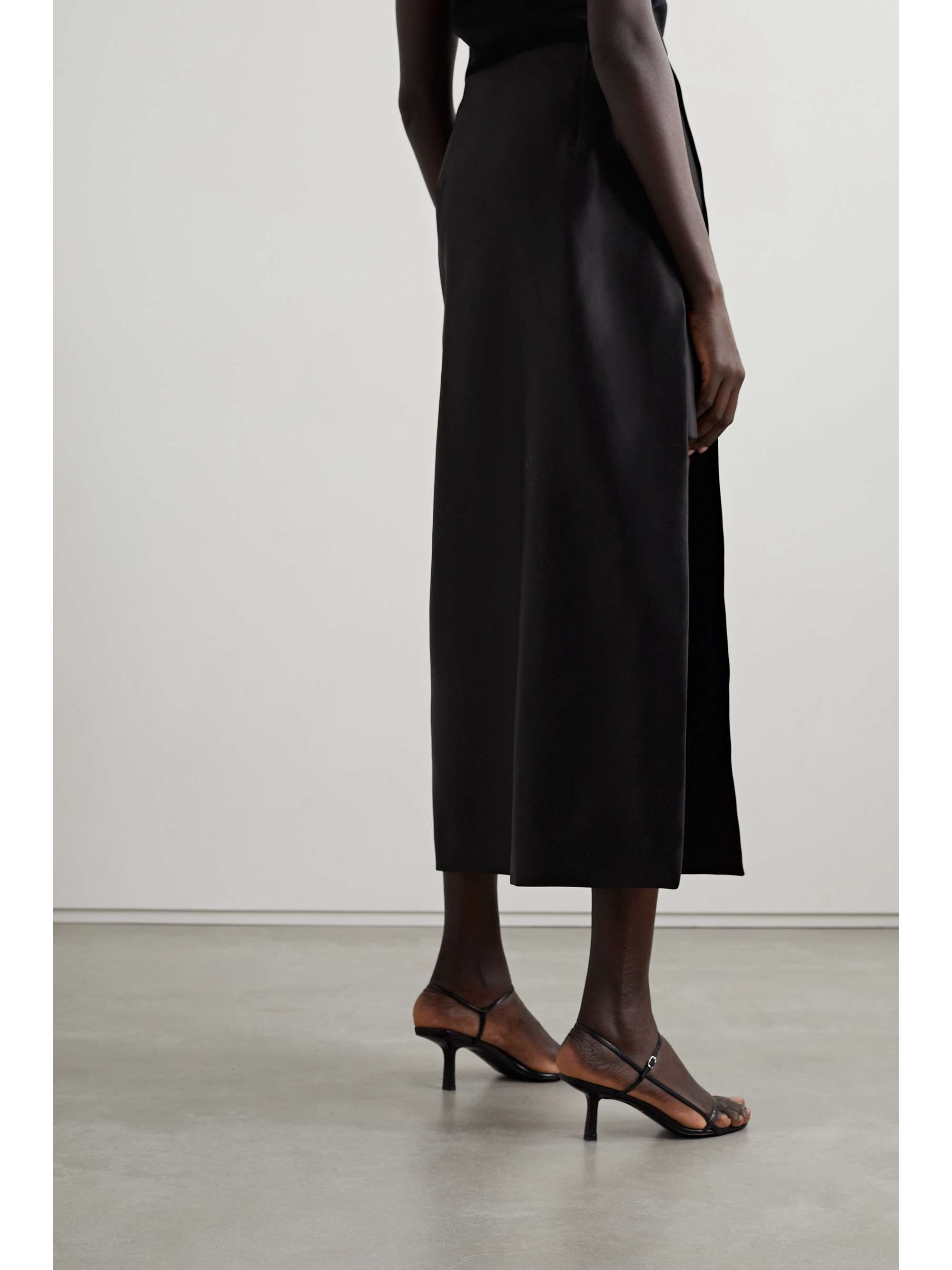 THE ROW Kanita layered silk-satin midi skirt
